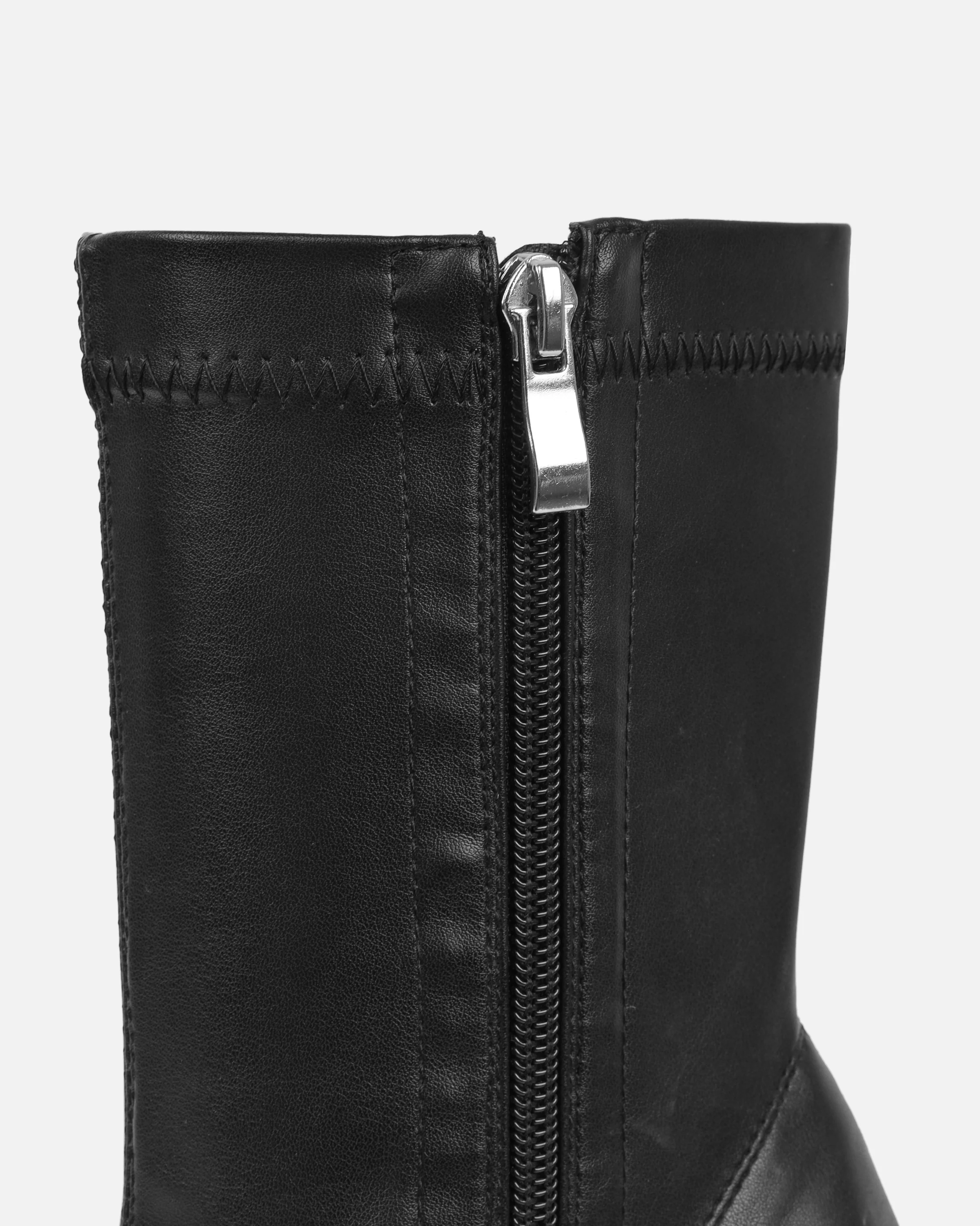 Abel Black Wedge Heeled Ankle Boots - Image 3