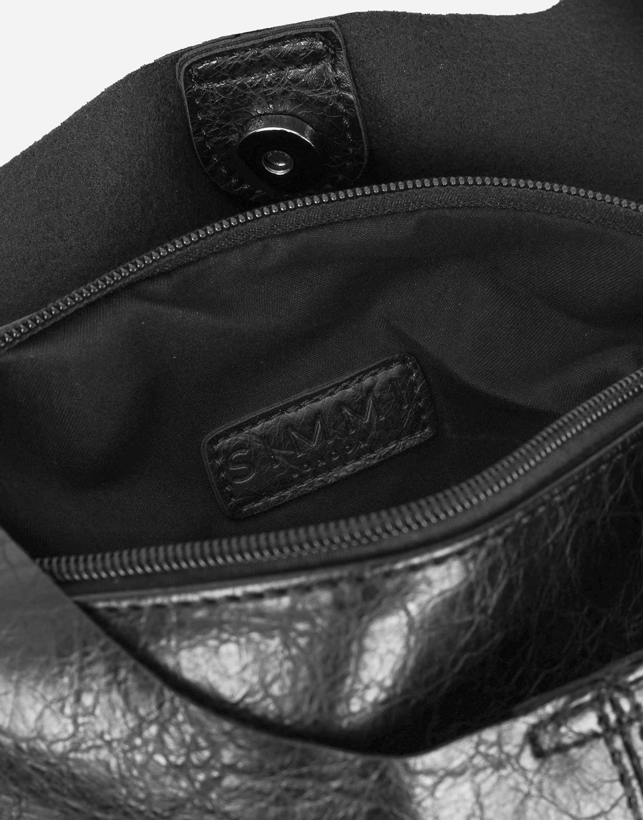 Abina Black Soft Hobo Shoulder Bag - Image 7