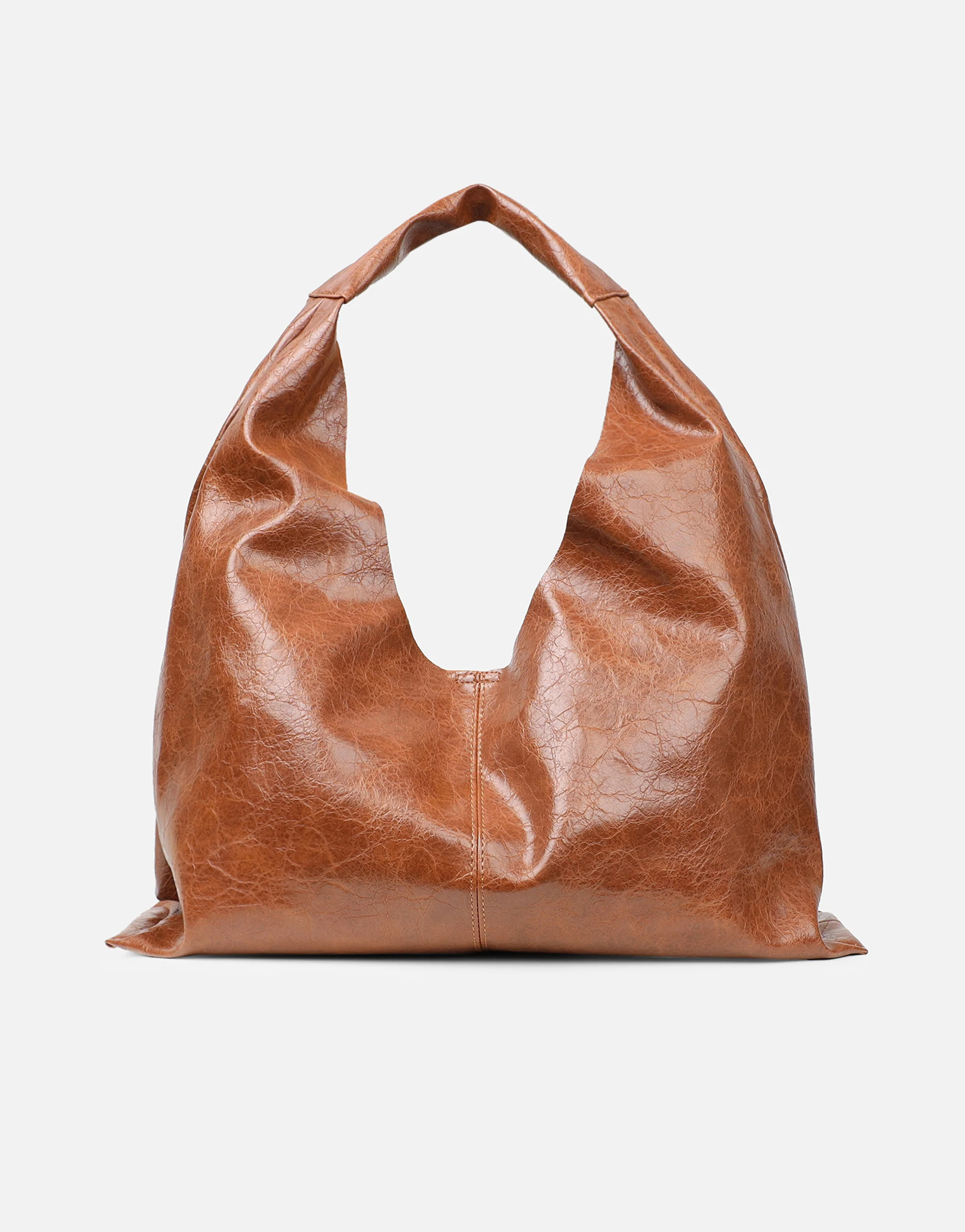Abina Dark Tan Soft Hobo Shoulder Bag - Image 3