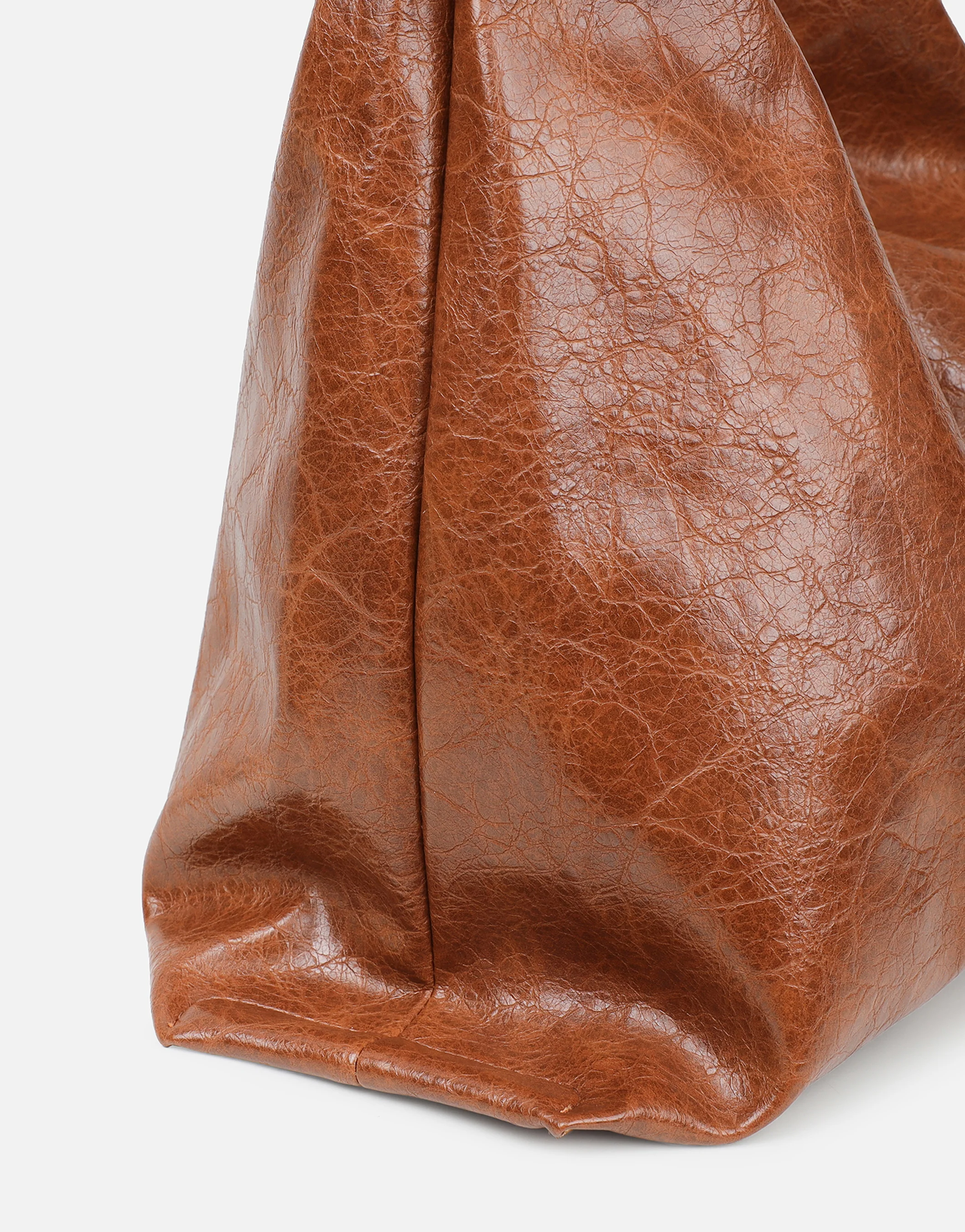 Abina Dark Tan Soft Hobo Shoulder Bag - Image 4