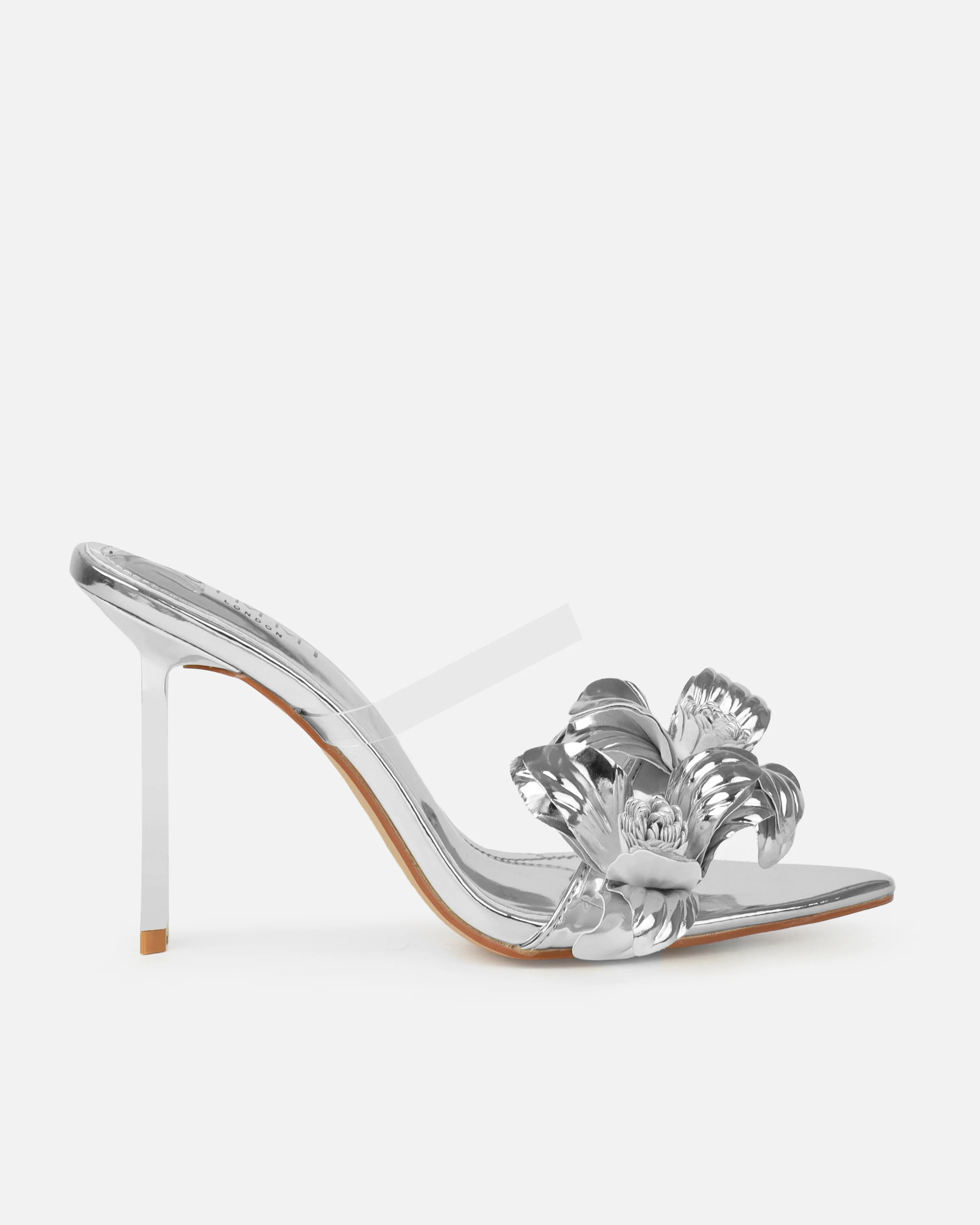Acacia Silver Clear Flower Mules - Image 2
