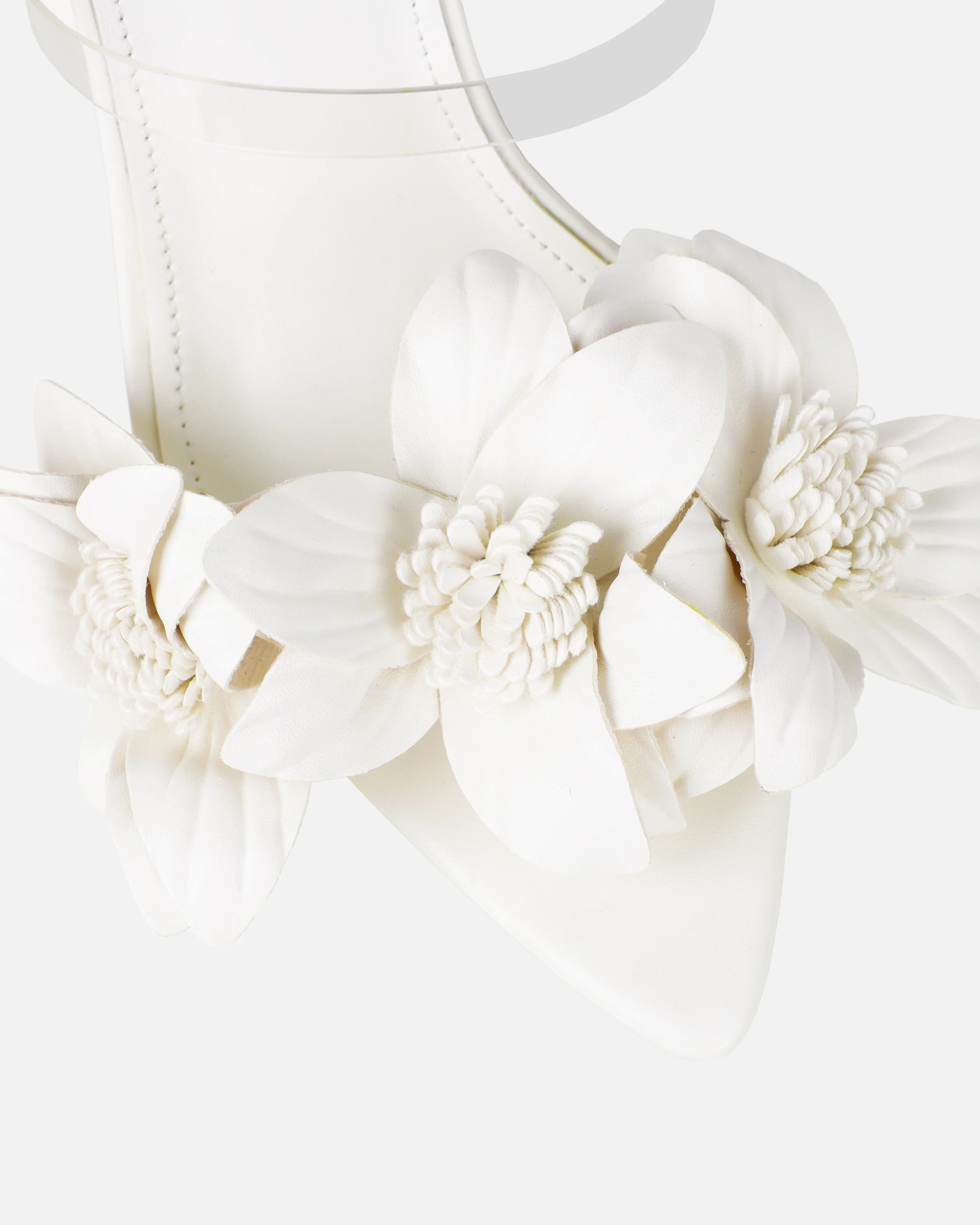 Acacia White Clear Flower Mules - Image 4