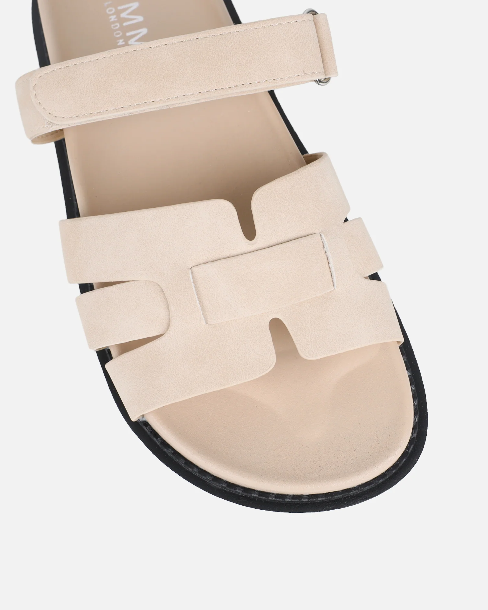 Adelle Beige Nubuck Chunky Footbed Slides - Image 4