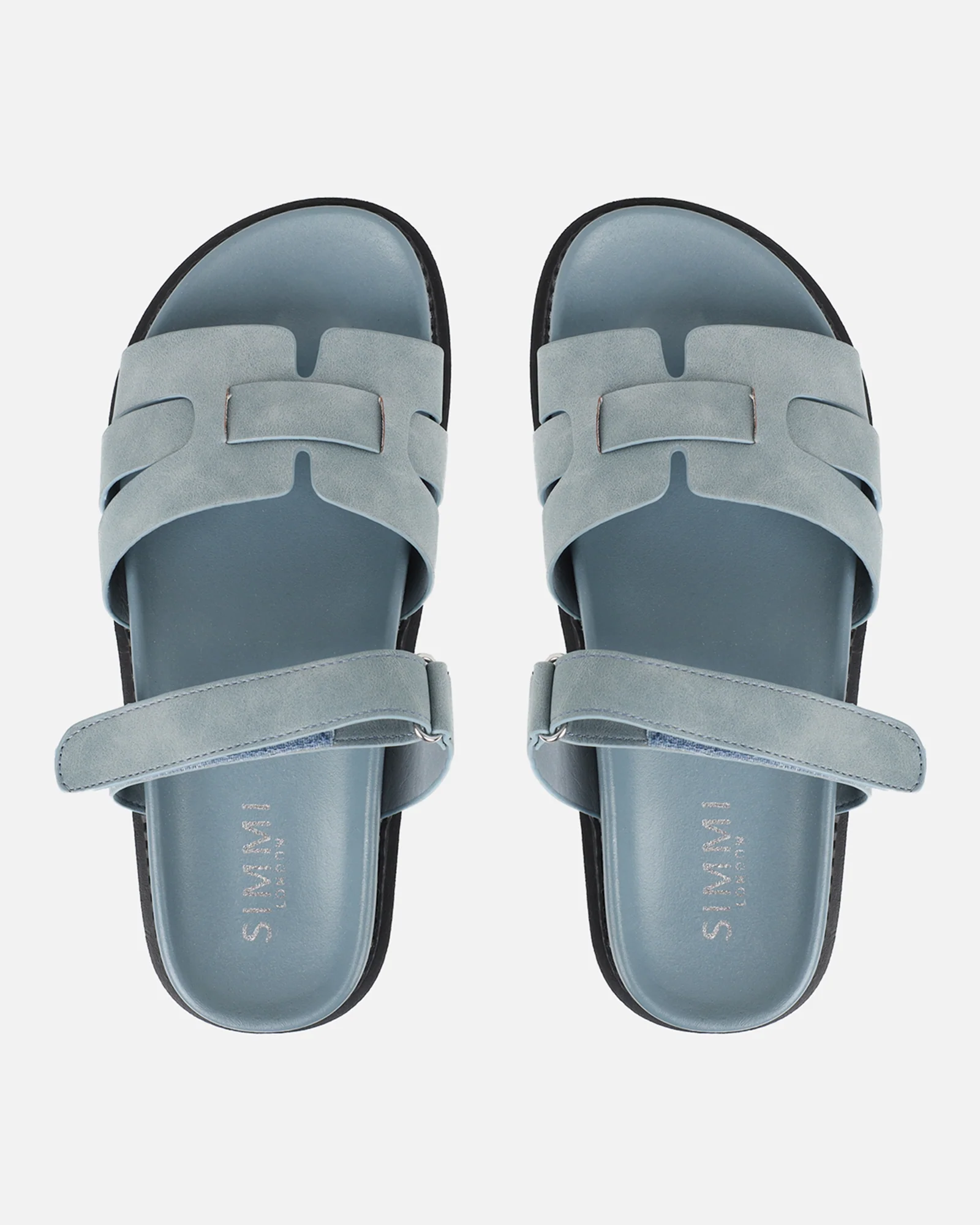 Adelle Blue Nubuck Chunky Footbed Slides - Image 3