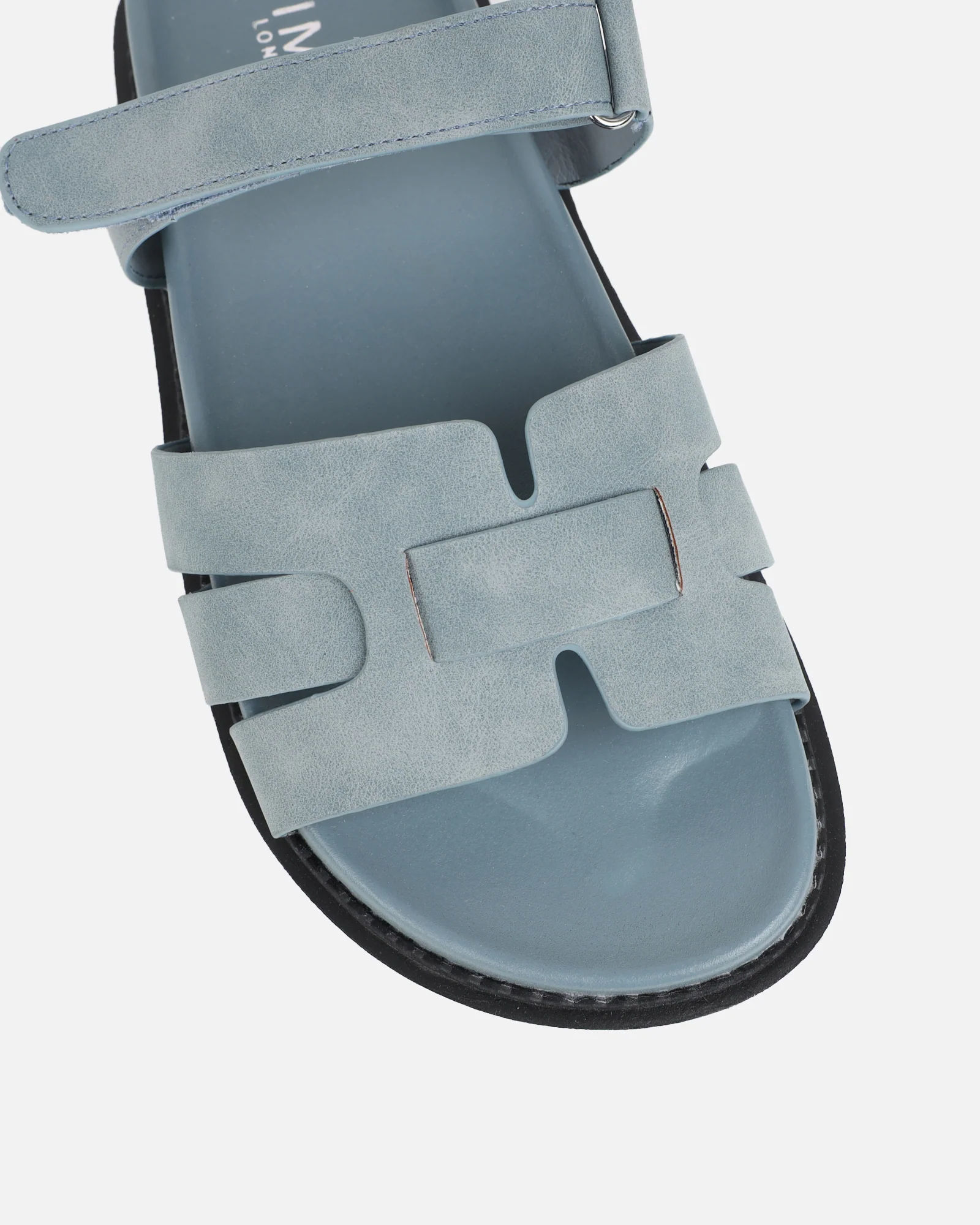 Adelle Blue Nubuck Chunky Footbed Slides - Image 4
