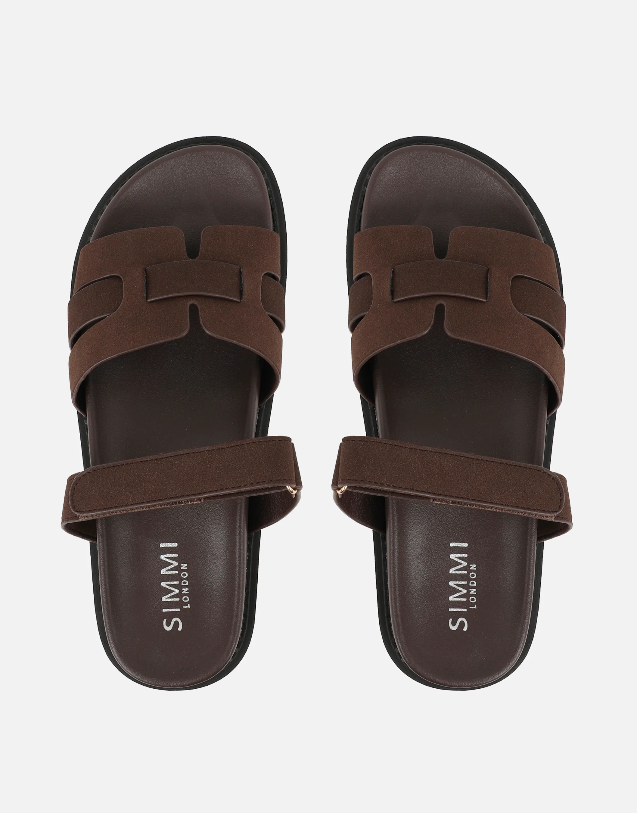 Adelle Brown Nubuck Chunky Footbed Slides - Image 3