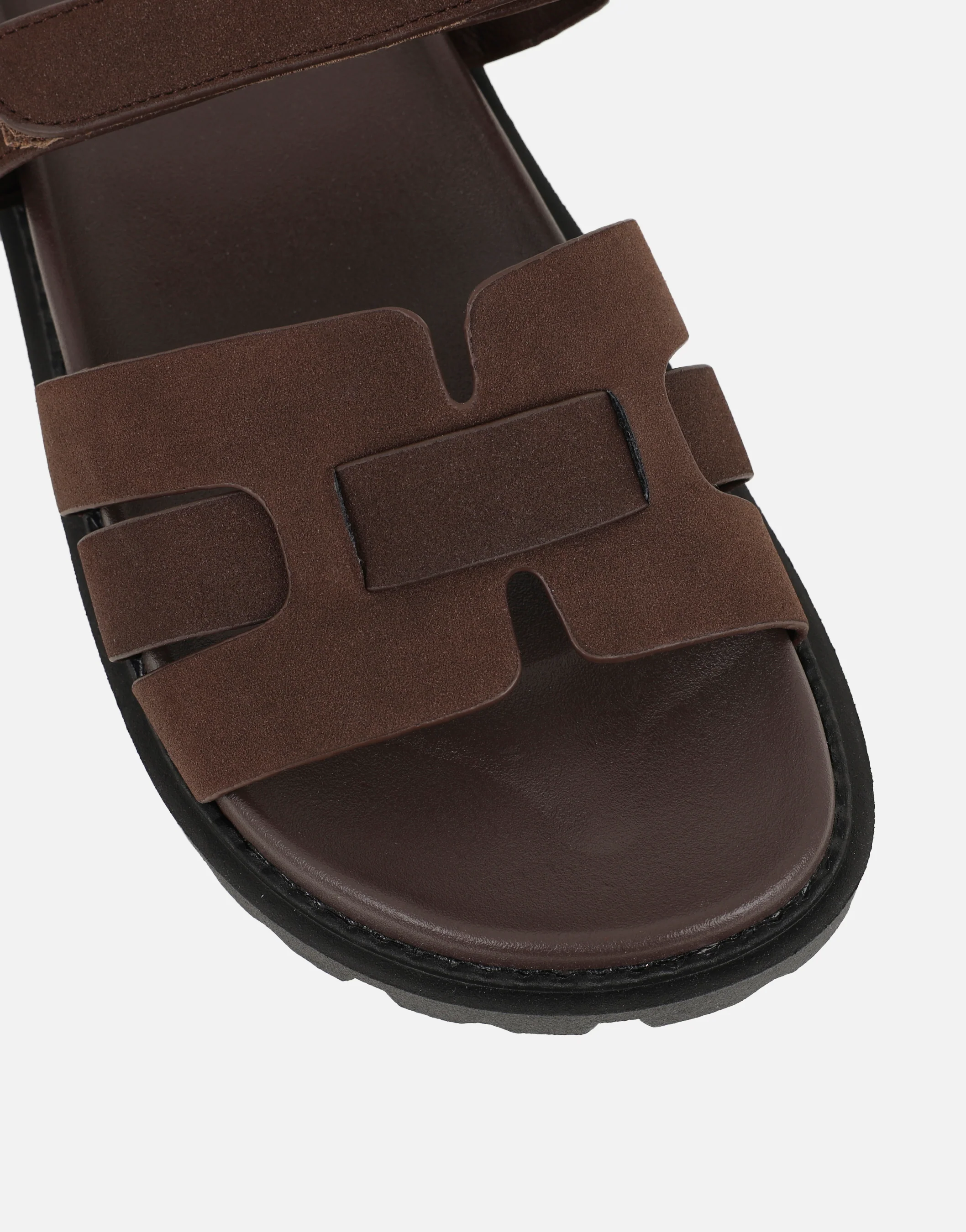 Adelle Brown Nubuck Chunky Footbed Slides - Image 4