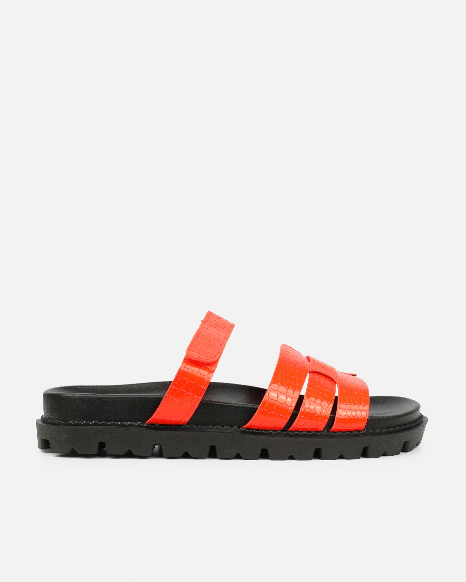 Adelle Orange Croc Chunky Footbed Slides - Image 2