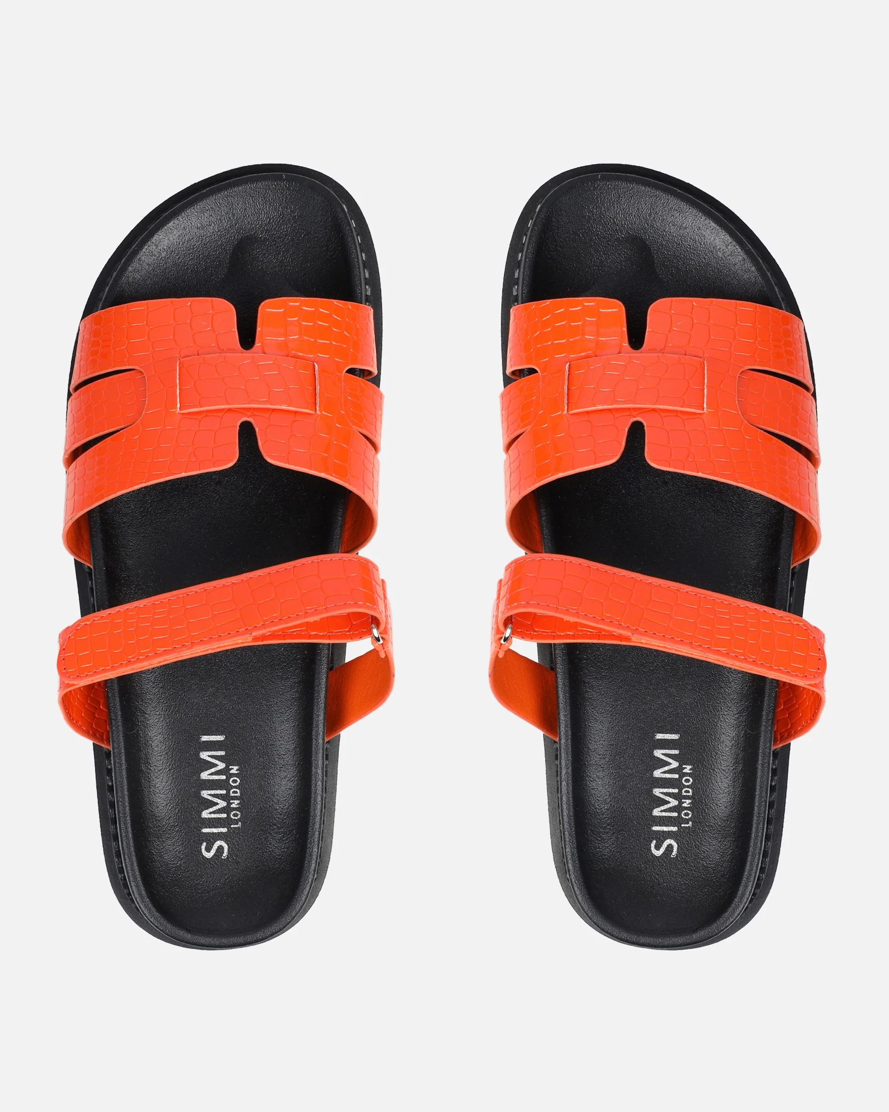 Adelle Orange Croc Chunky Footbed Slides - Image 3