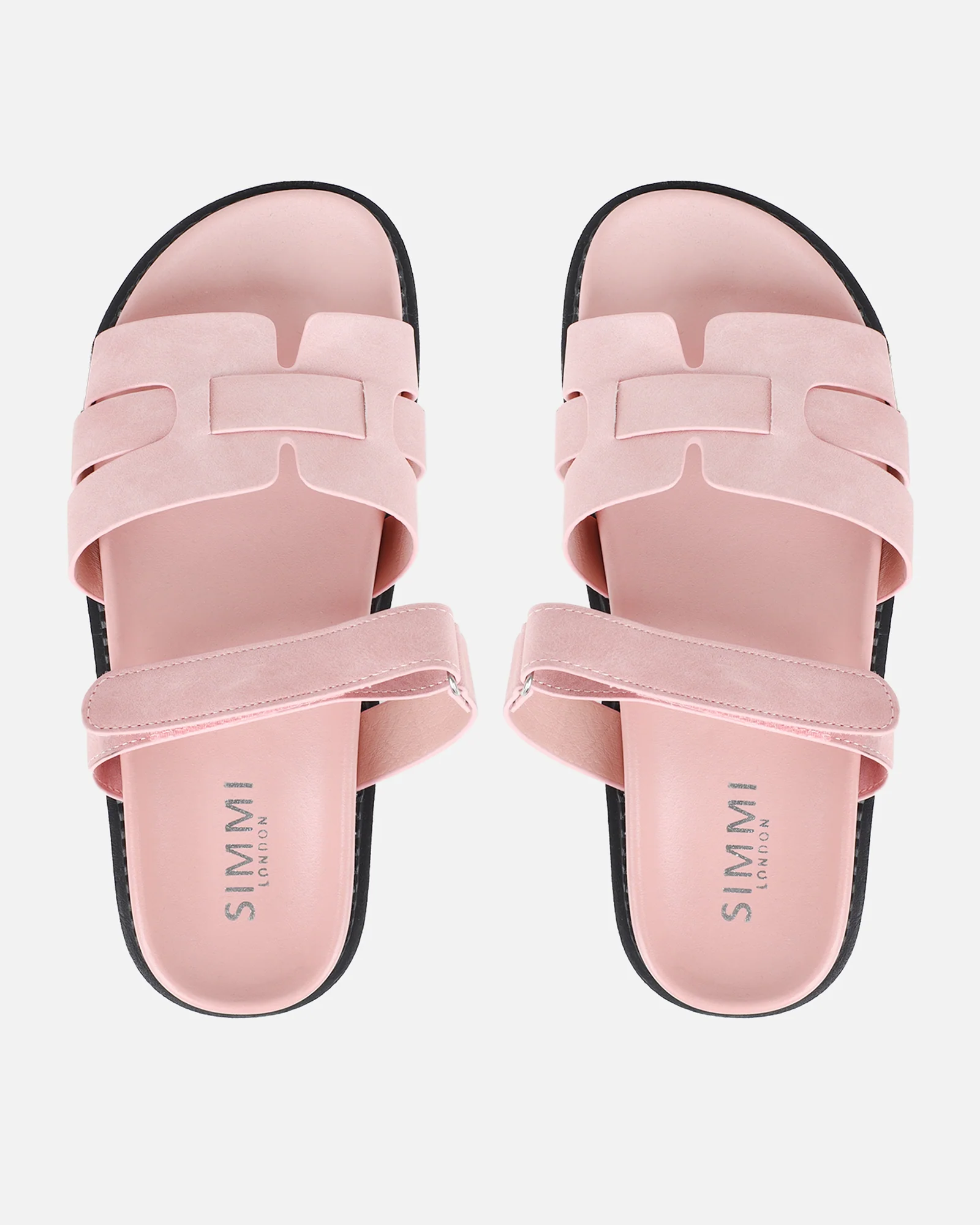 Adelle Pink Nubuck Chunky Footbed Slides - Image 3