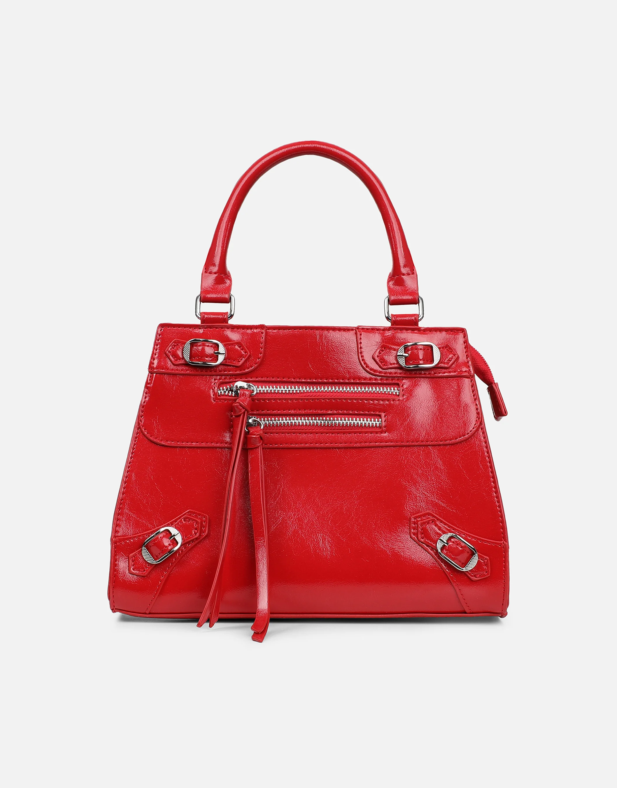 Adina Red Stud Detail Handbag - Image 4