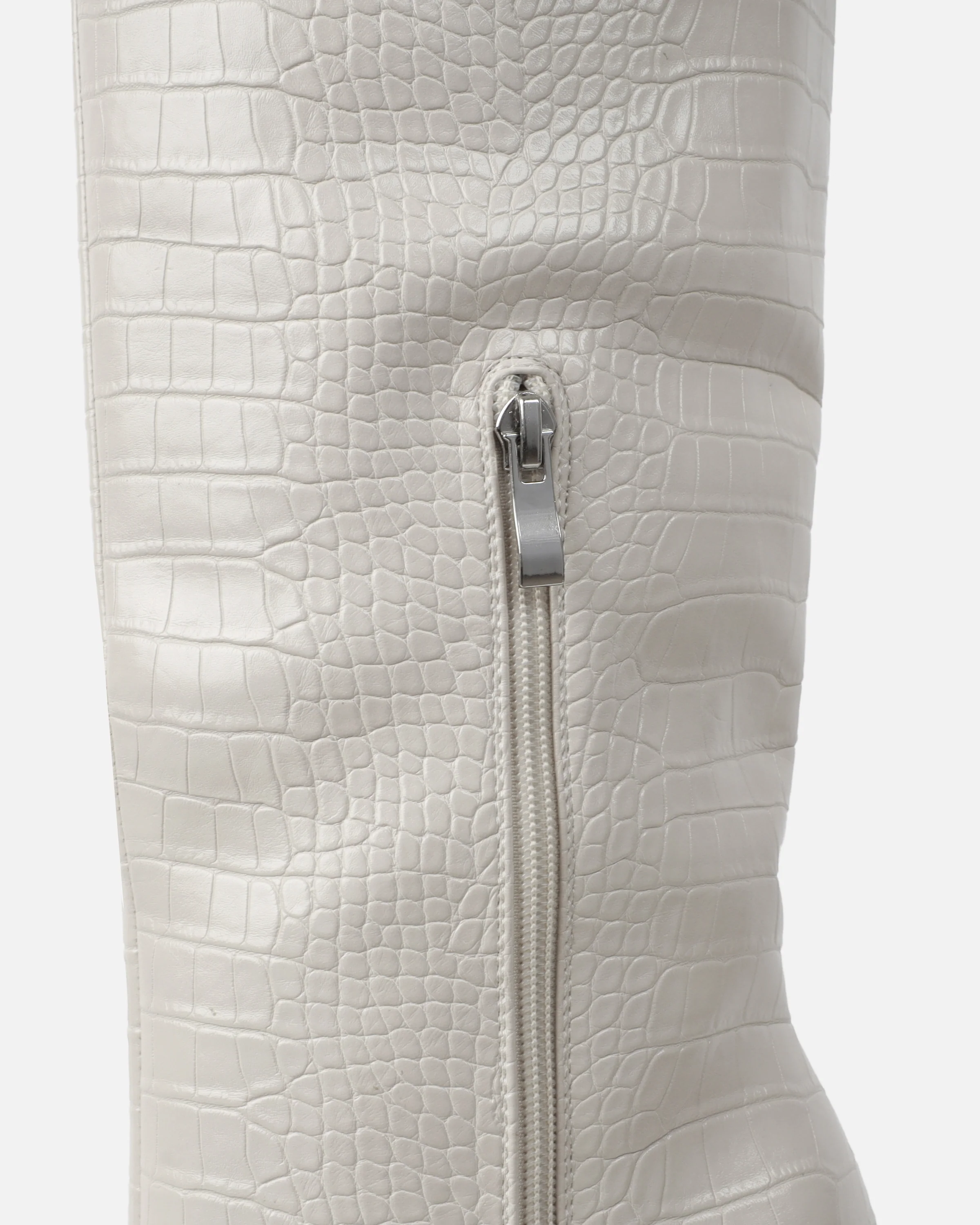 Adler Stone Faux Croc Wedge Knee High Boots - Image 3