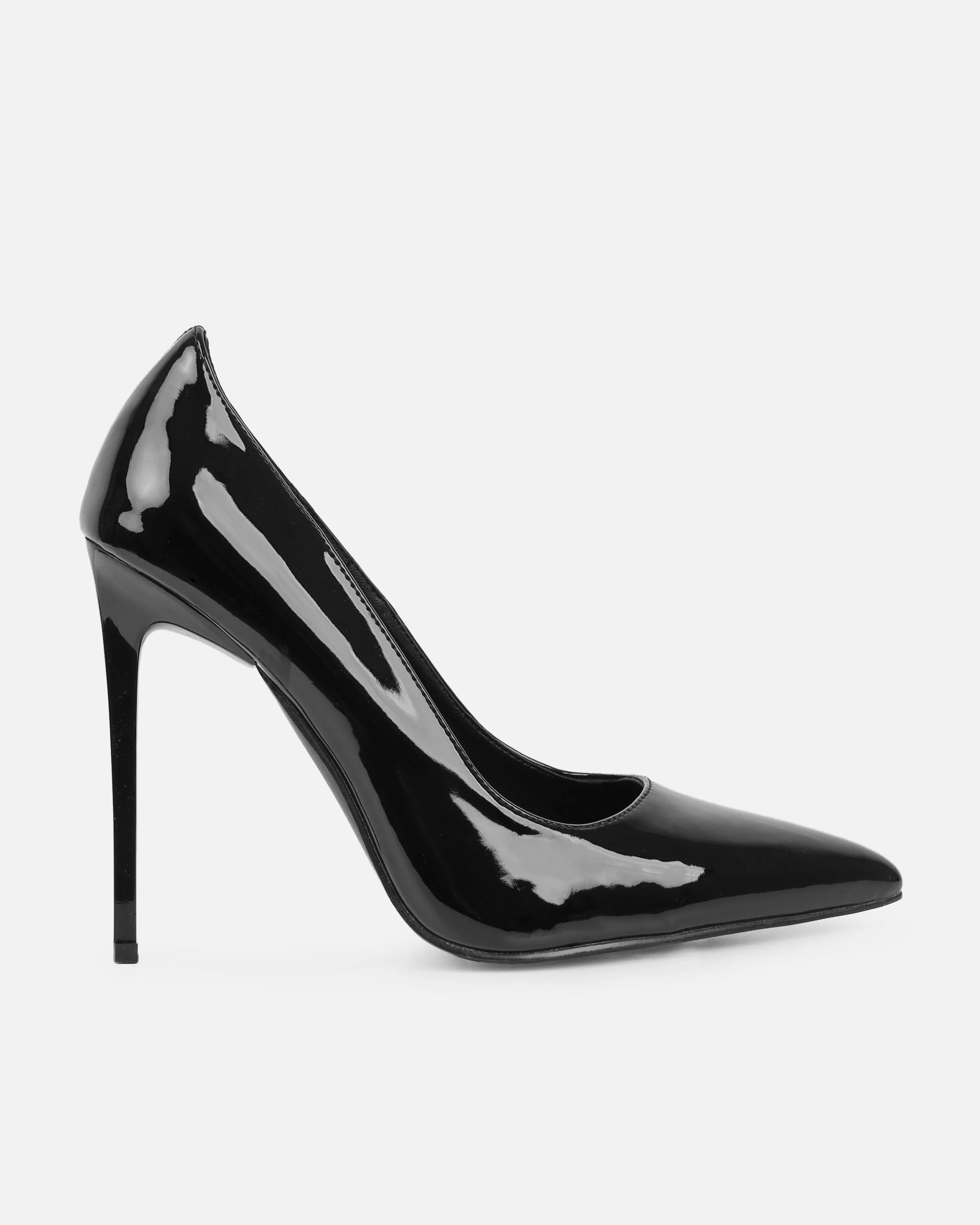 Agathia Black Patent Stiletto Court Shoes - Image 2