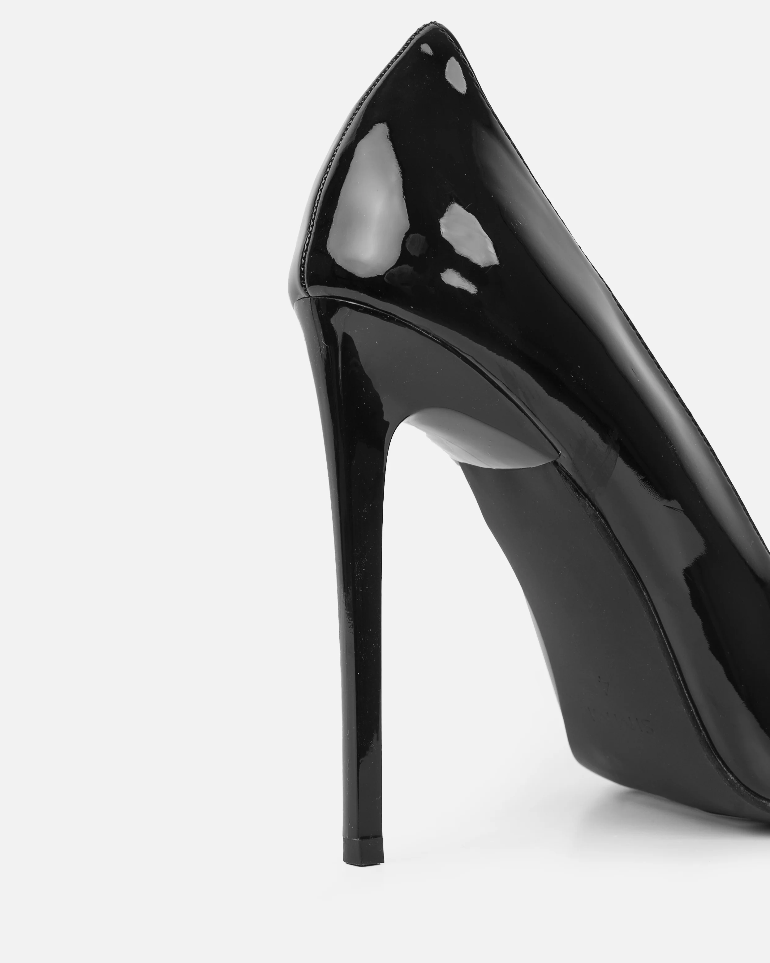 Agathia Black Patent Stiletto Court Shoes - Image 3