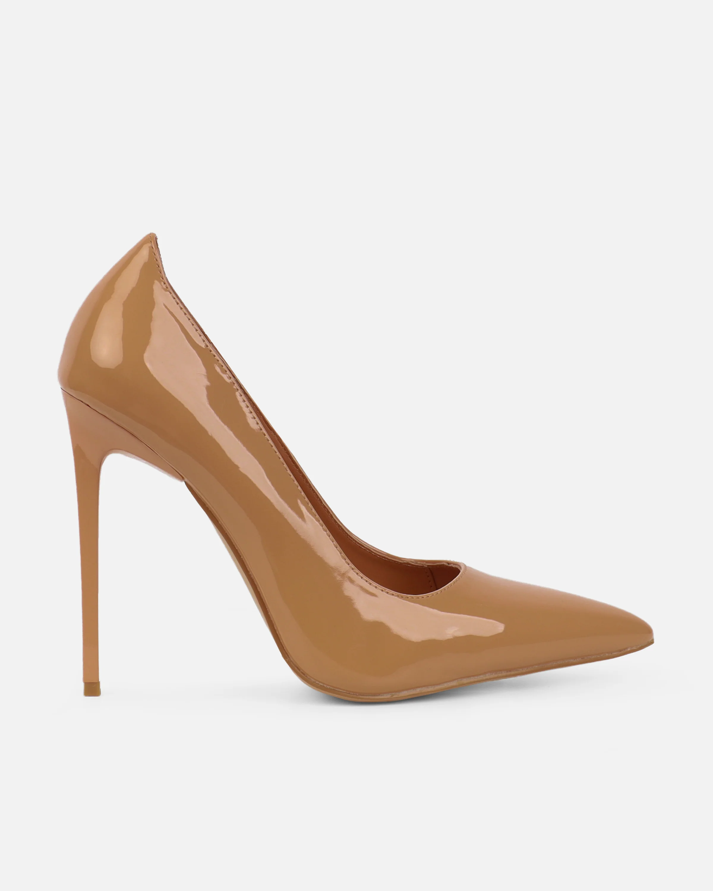 Agathia Nude Patent Stiletto Court Shoes - Image 2