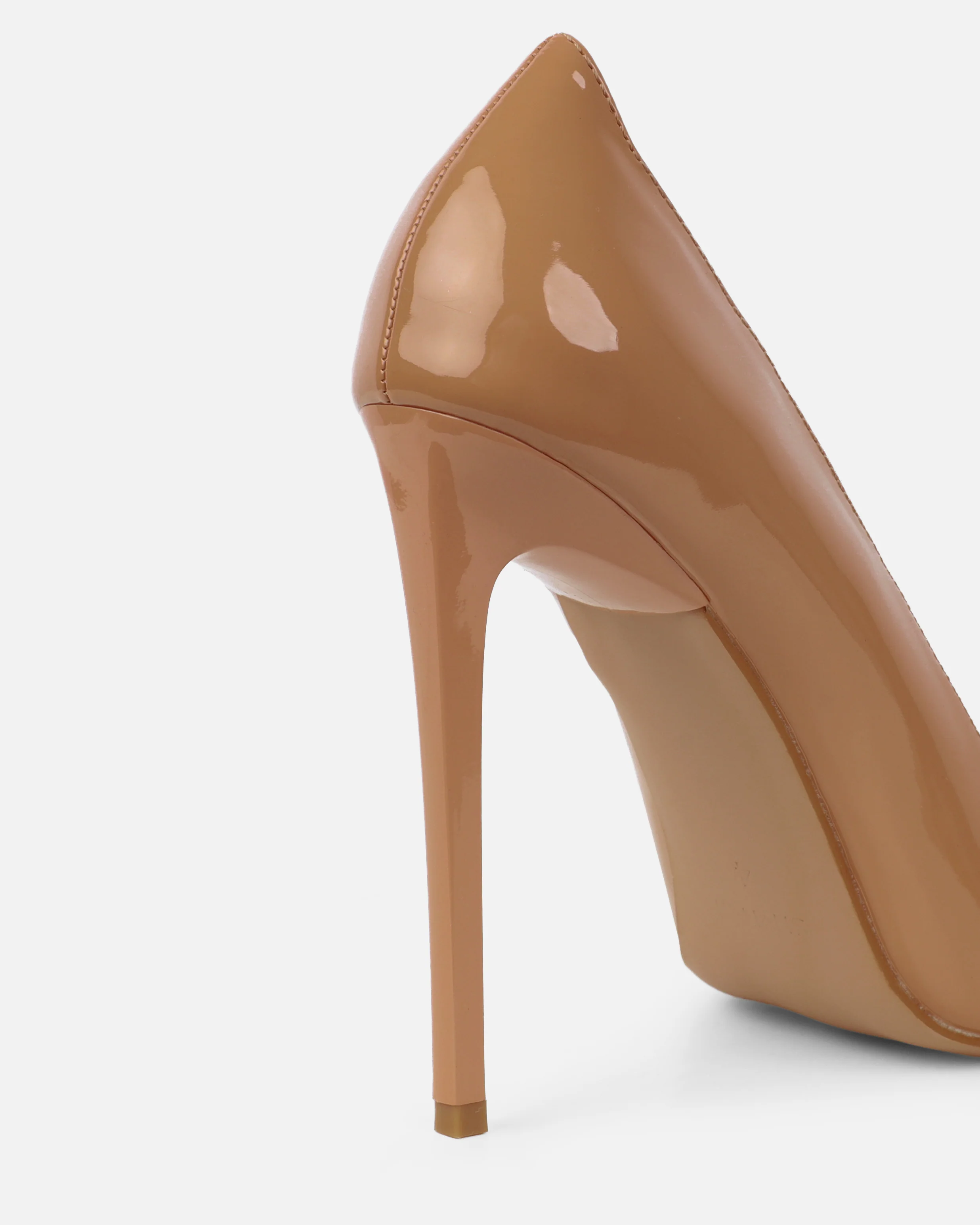 Agathia Nude Patent Stiletto Court Shoes - Image 3