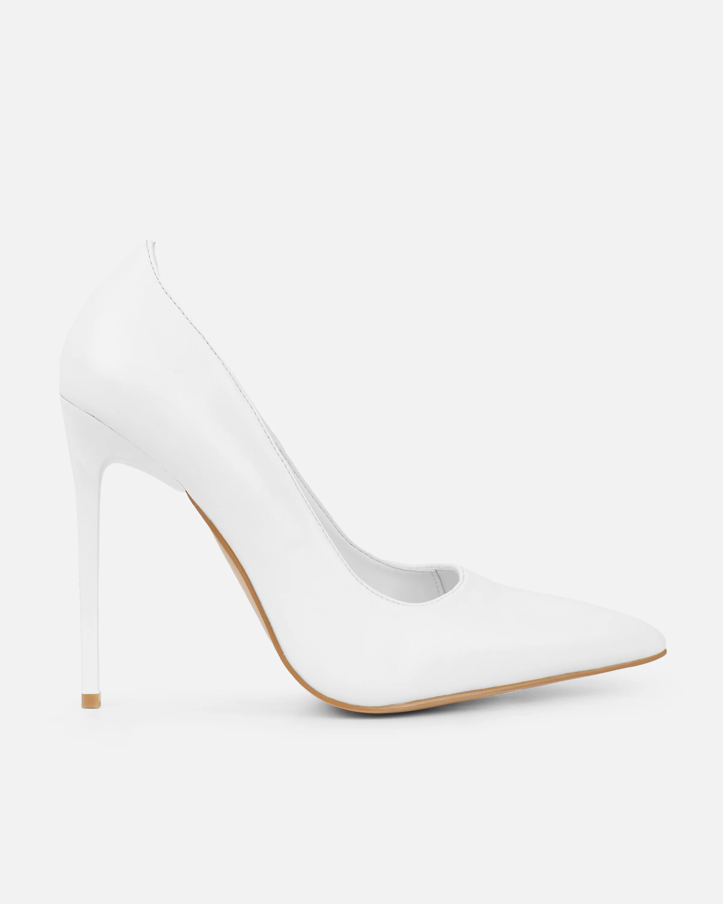 Agathia White Stiletto Court Shoes - Image 2