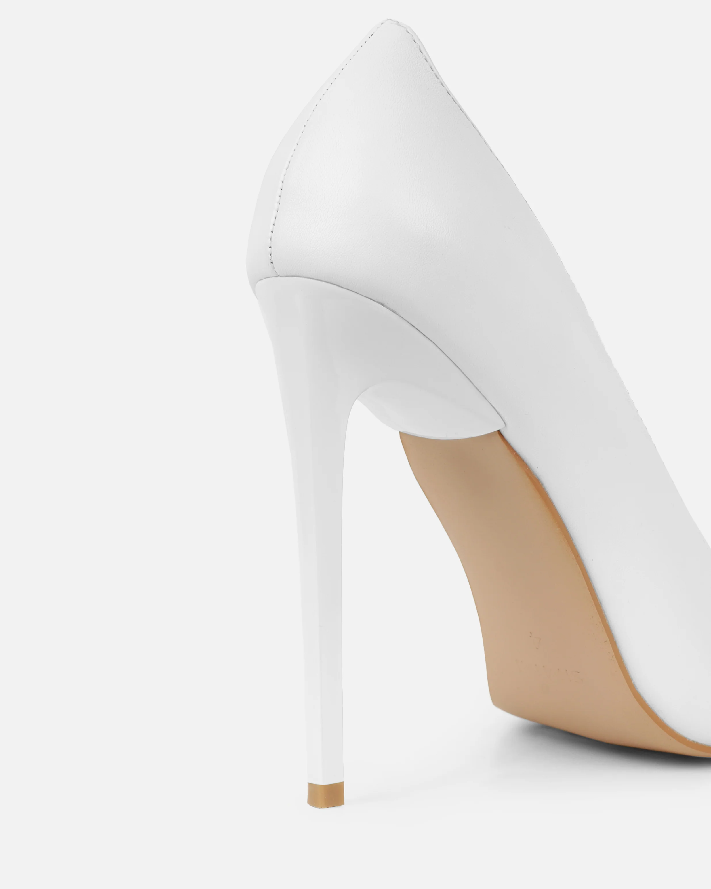 Agathia White Stiletto Court Shoes - Image 3