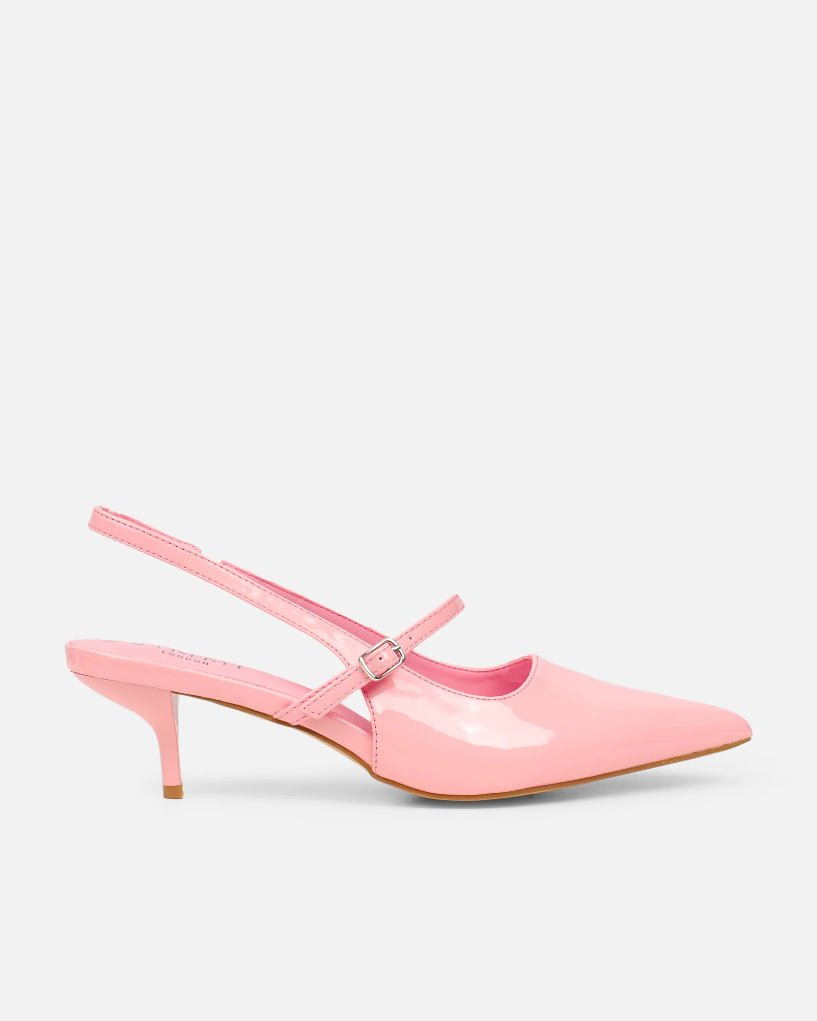 Airlea Pink Patent Sling Back Court Shoes - Image 2