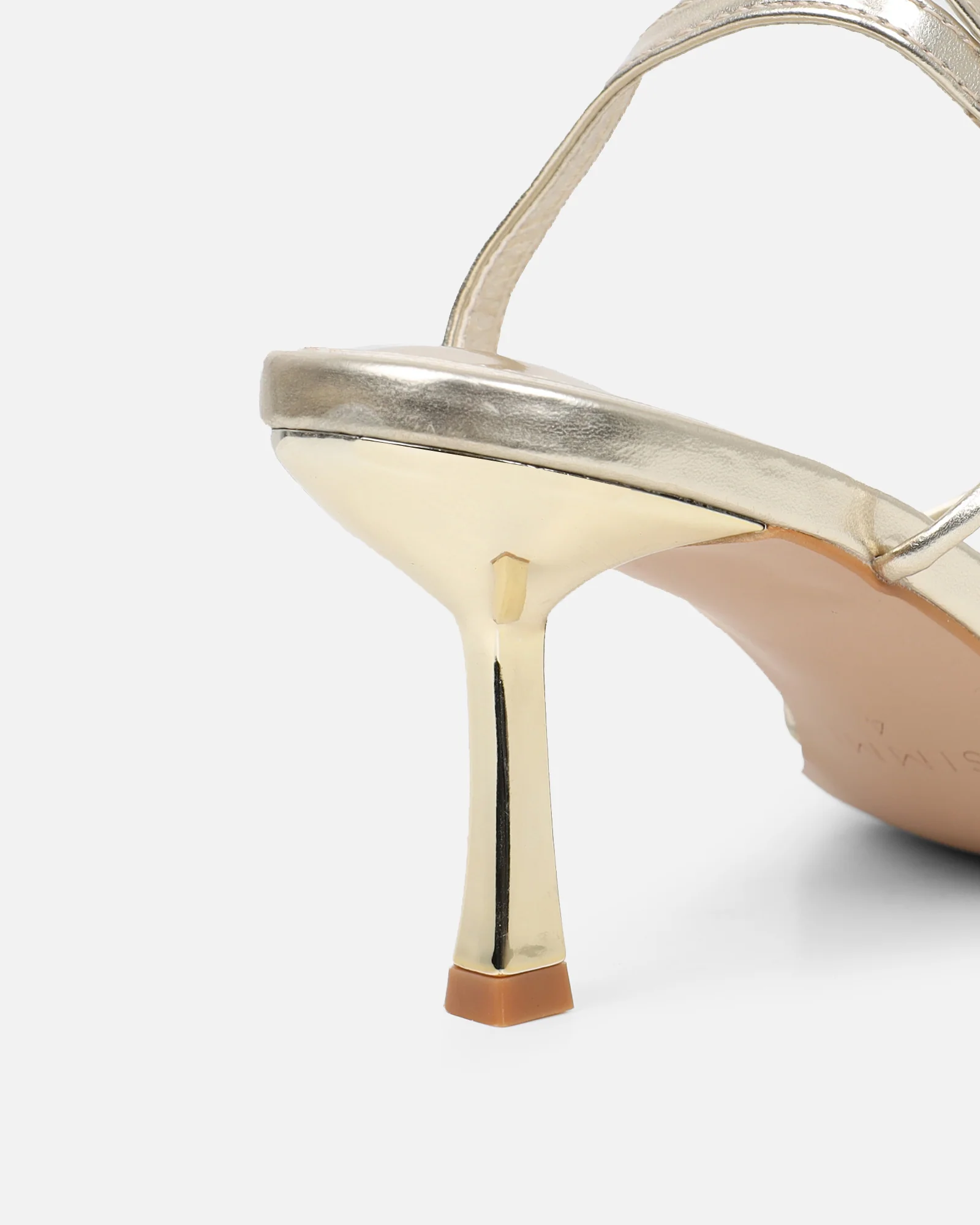Aixa Gold Metallic Strappy Knot Heeled Sandals - Image 3