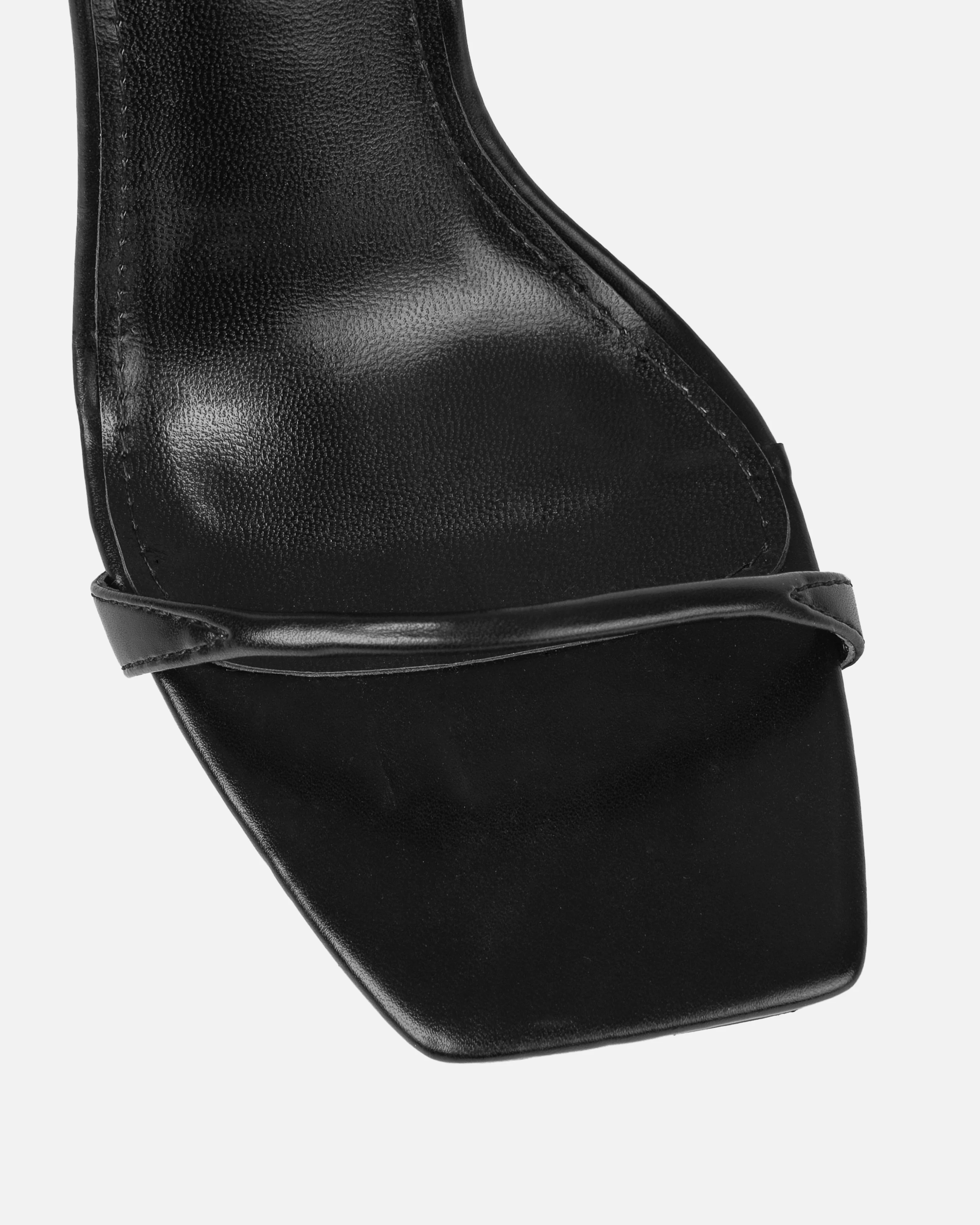 Aja Black Square Toe Strappy Patent Wedges - Image 4