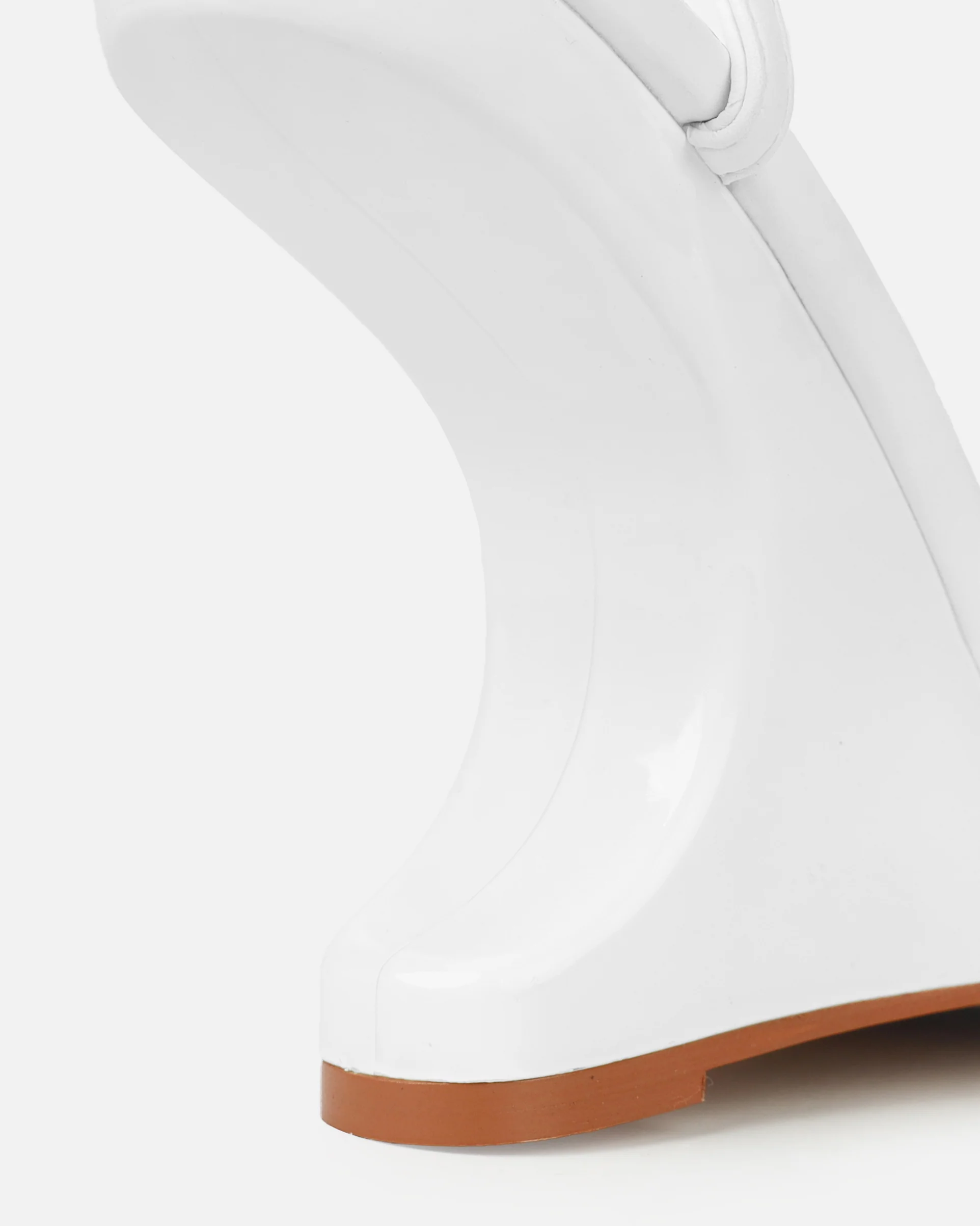 Aja White Square Toe Strappy Patent Wedges - Image 3