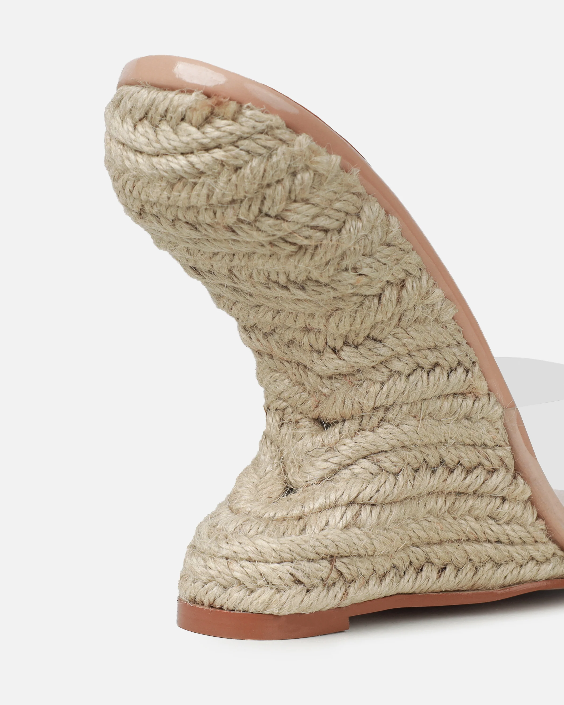 Ajayne Nude Clear Espadrille Mule Wedges - Image 3