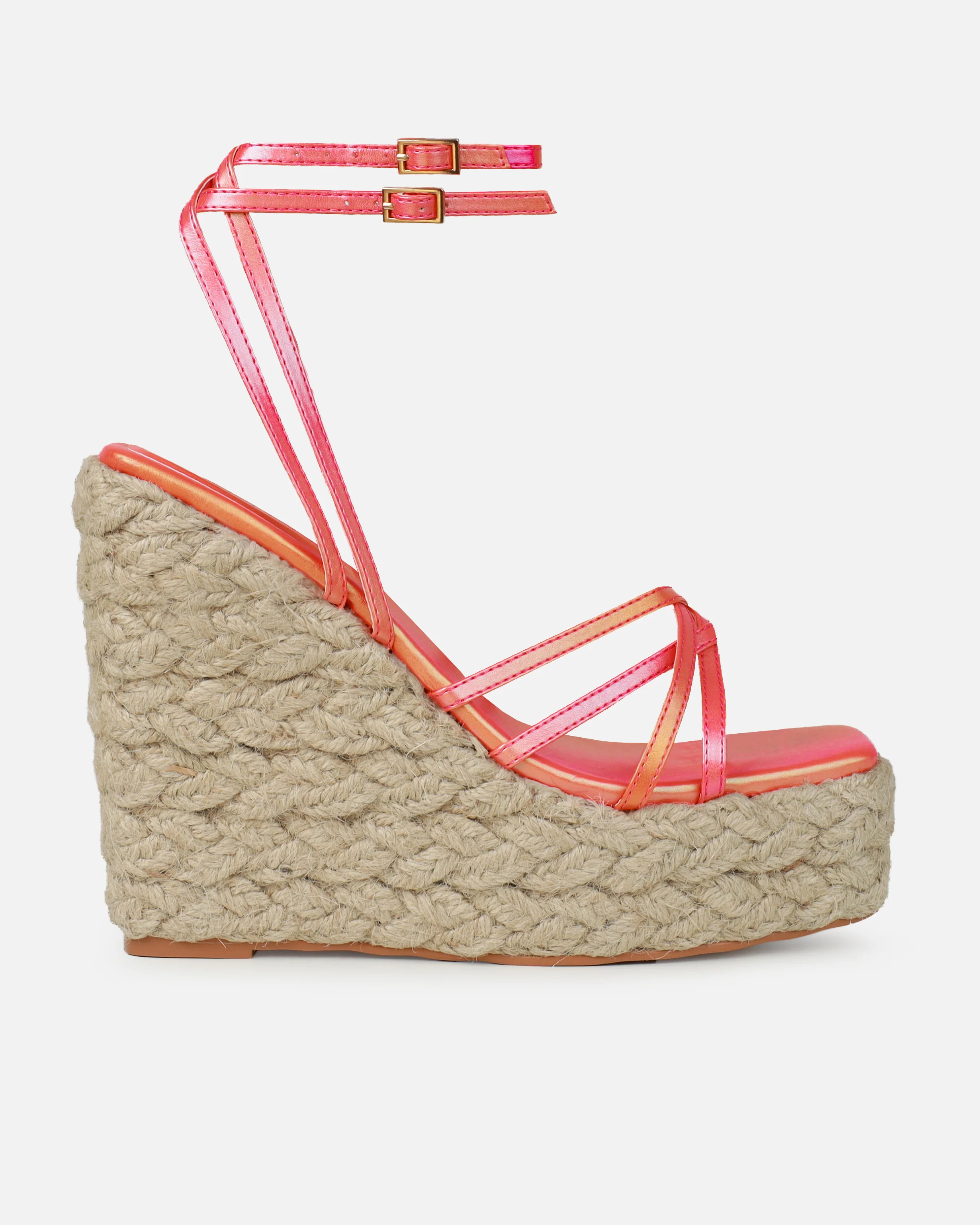 Akela Orange Ombre Wedge Espadrille Sandals - Image 2