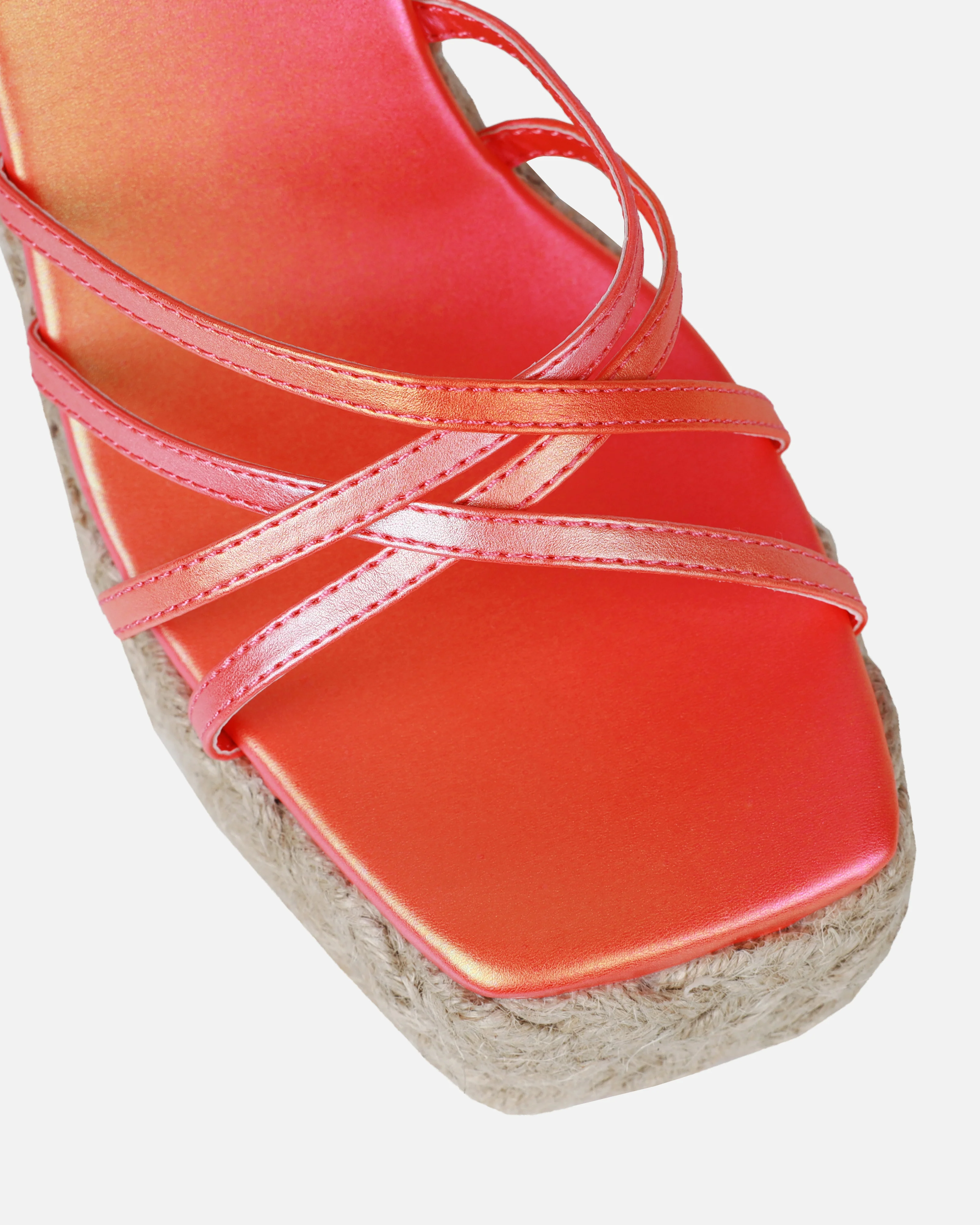Akela Orange Ombre Wedge Espadrille Sandals - Image 4