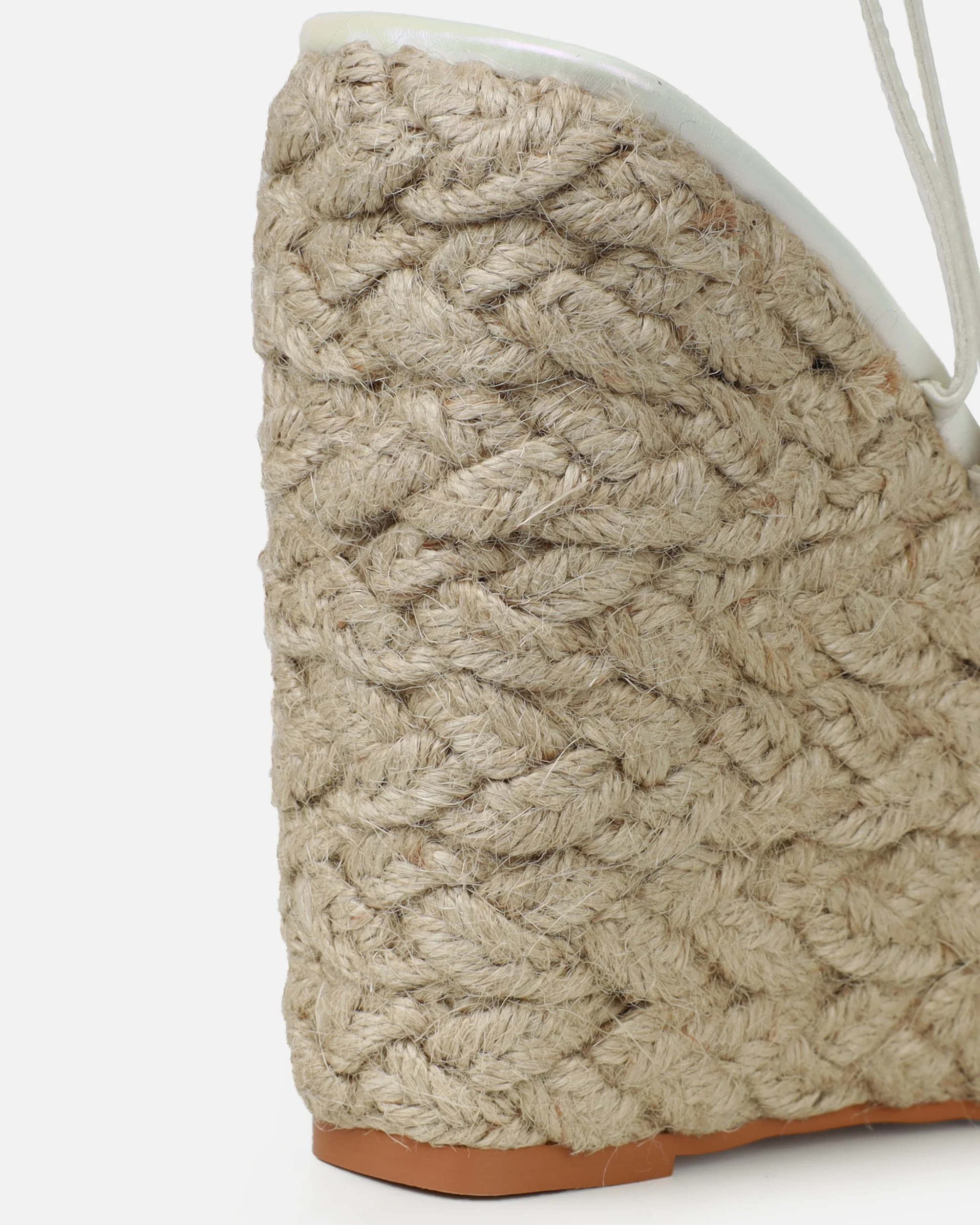 Akela White Pearlised Wedge Espadrille Sandals - Image 3