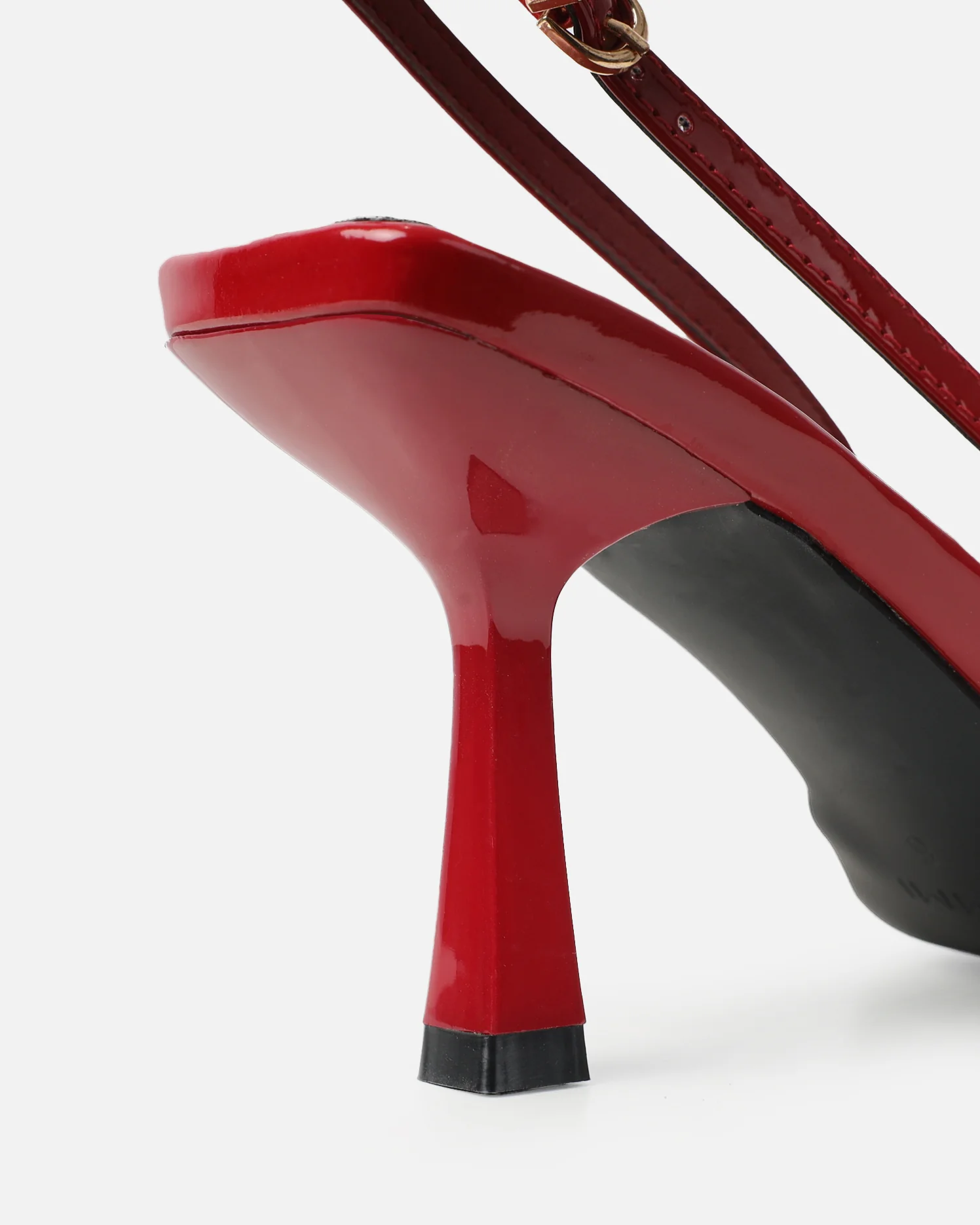 Aksa Red Patent Sling Back Court Shoes - Image 3
