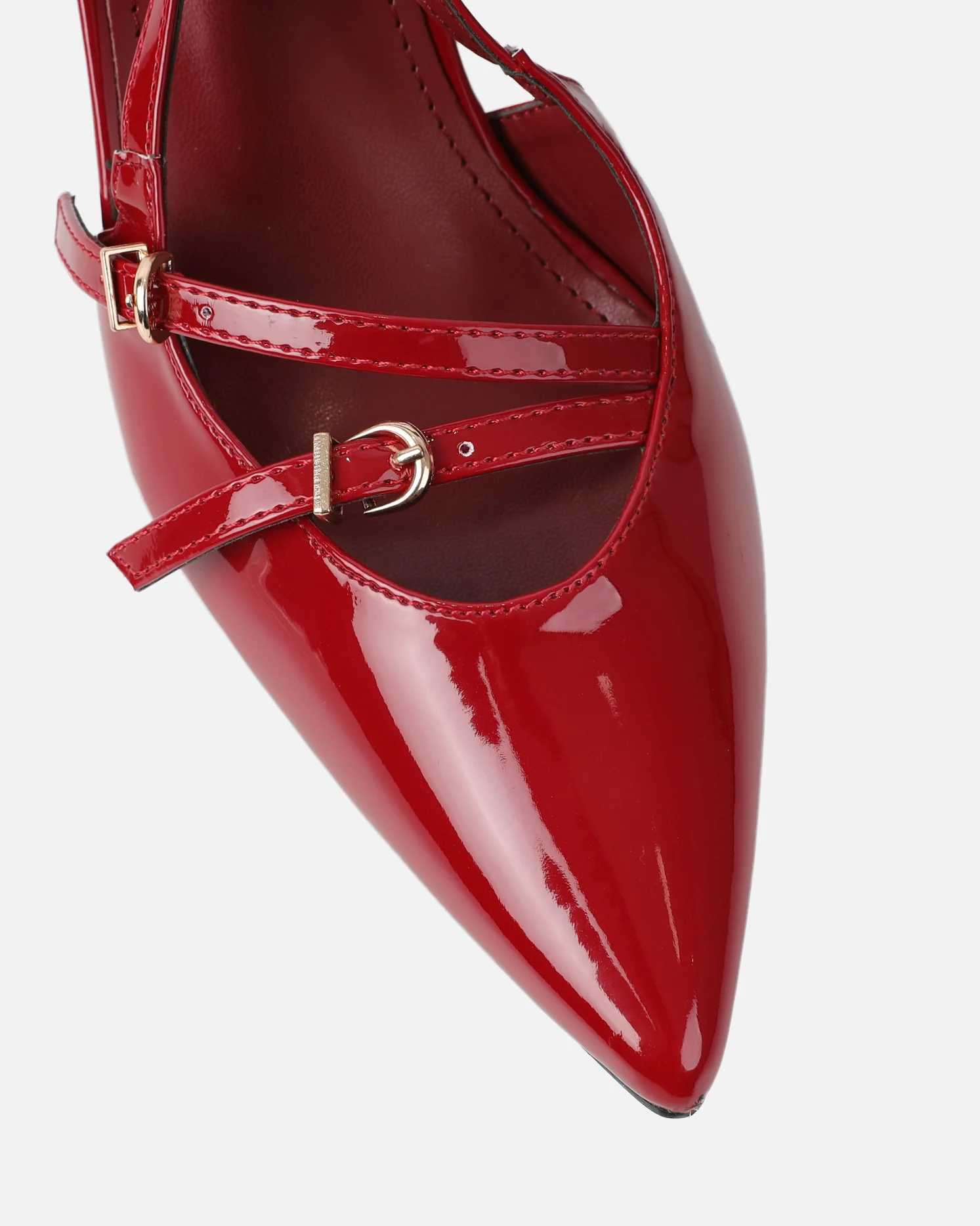 Aksa Red Patent Sling Back Court Shoes - Image 4