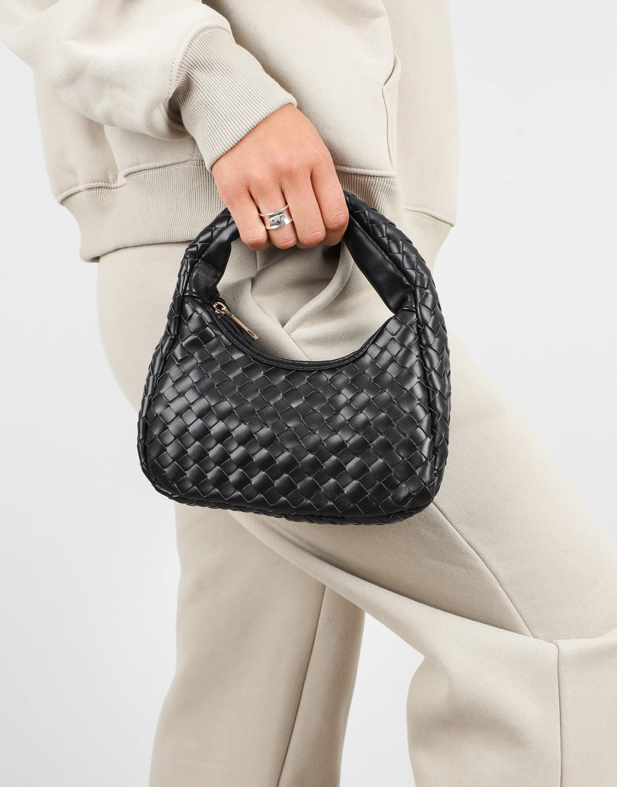 Albany Black Woven Mini Bag - Image 2
