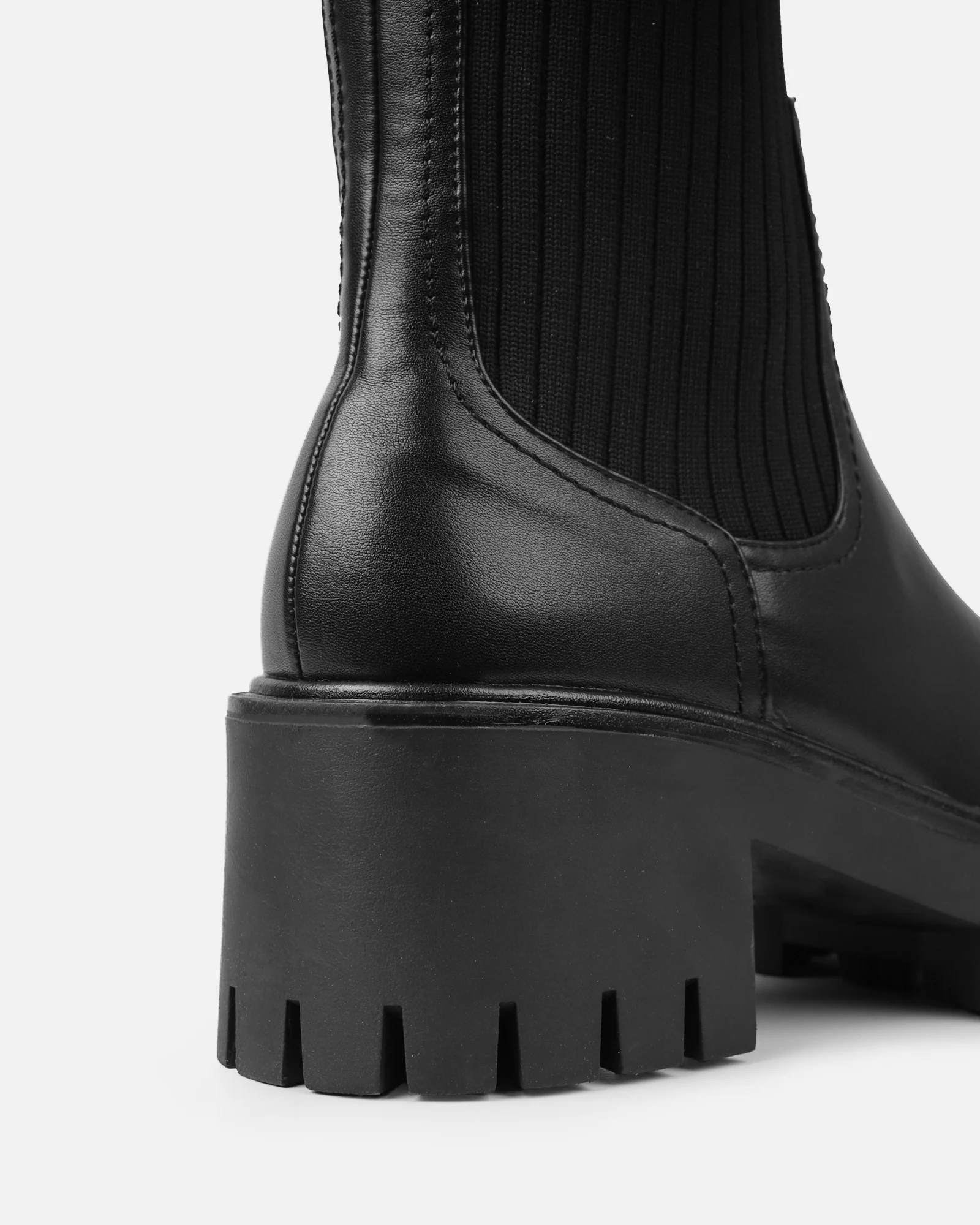 Albie Black Chunky Knitted Ankle Boots - Image 3