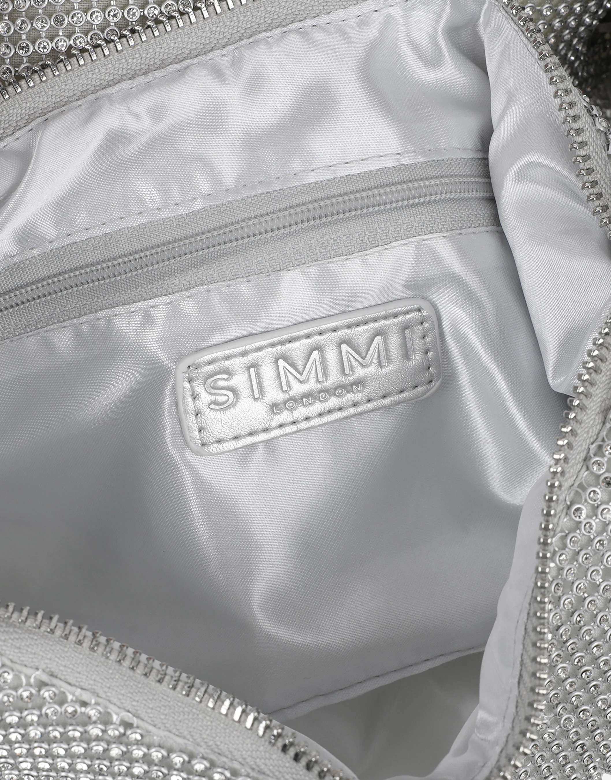 Alessa Silver Diamante Shoulder Bag - Image 3