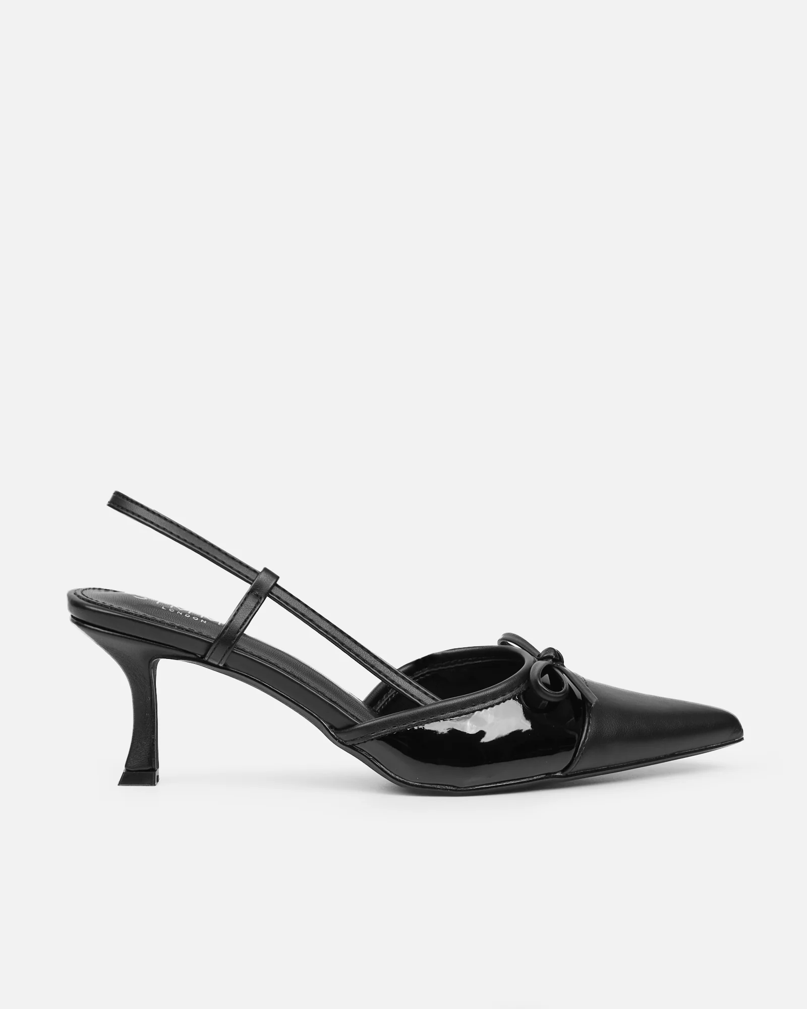Alias Black Patent Low Heel Court Shoes - Image 2