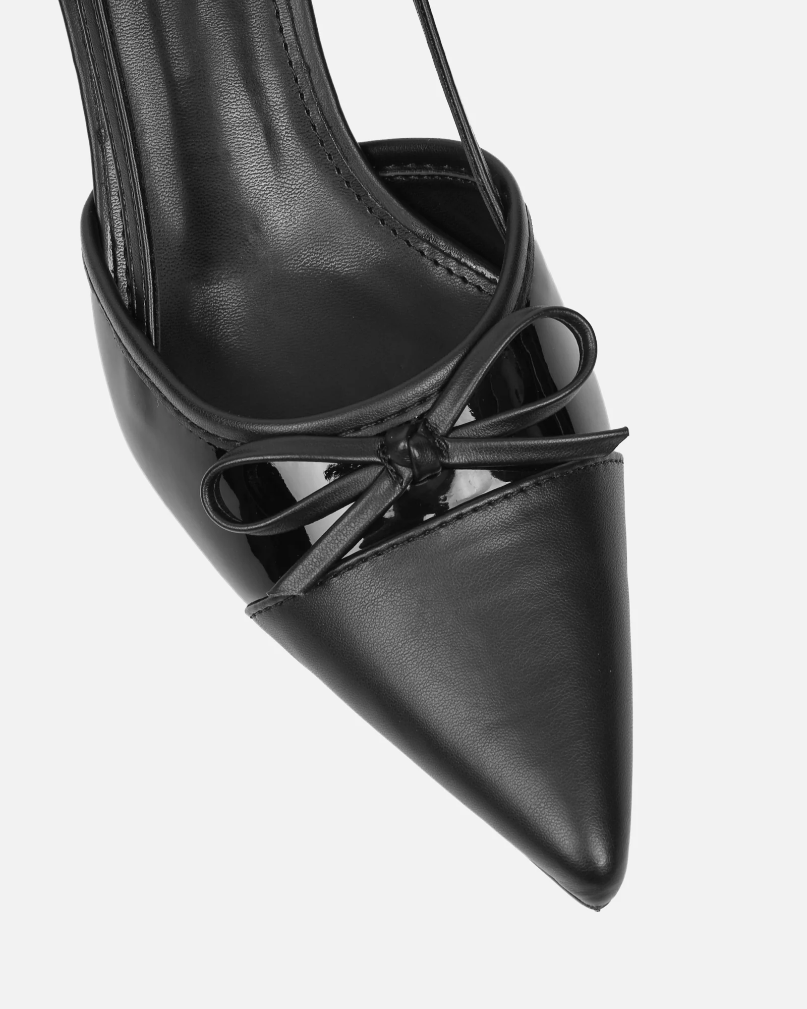 Alias Black Patent Low Heel Court Shoes - Image 4