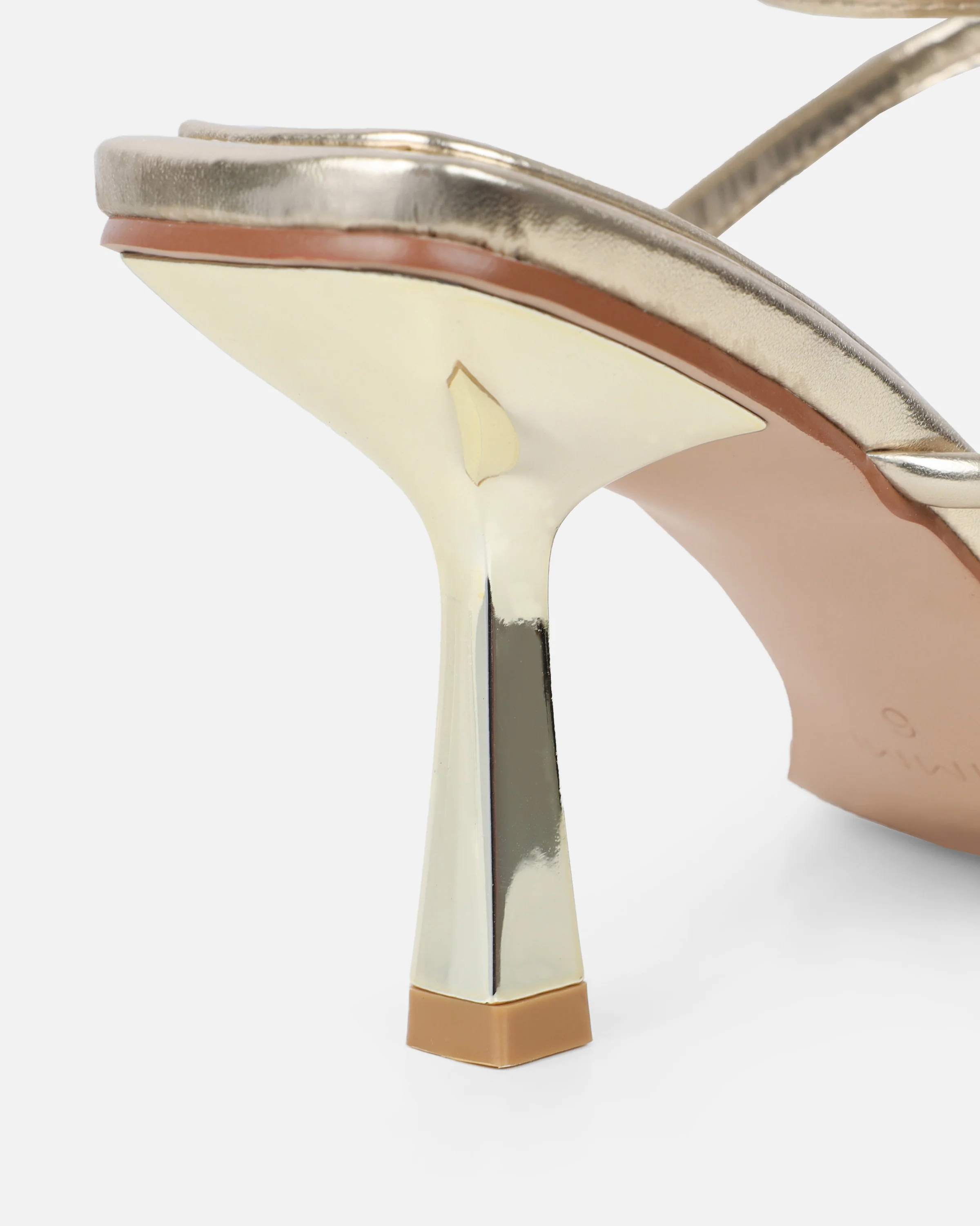 Alisa Gold Metallic Spiral Mid Heeled Sandals - Image 3