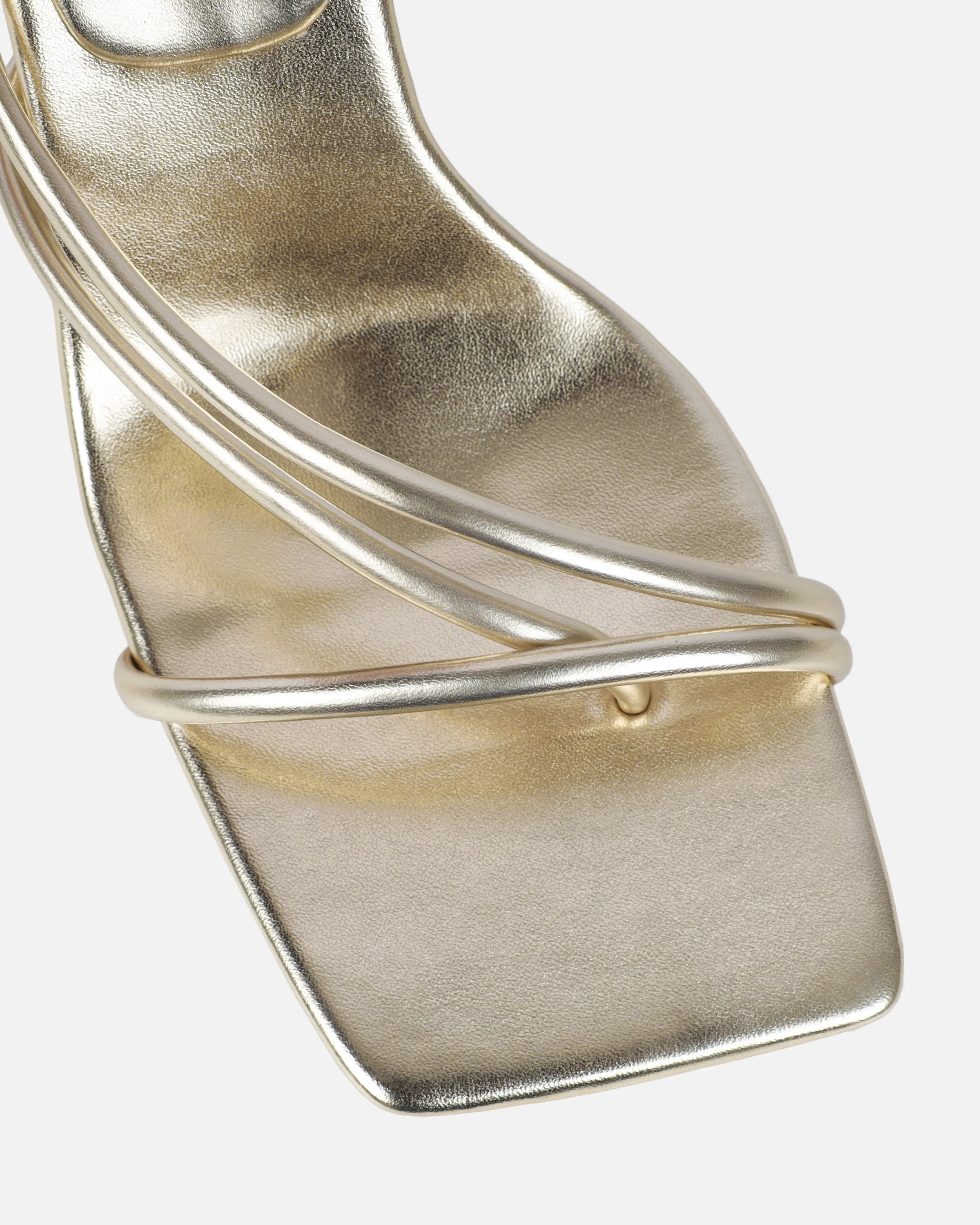 Alisa Gold Metallic Spiral Mid Heeled Sandals - Image 4