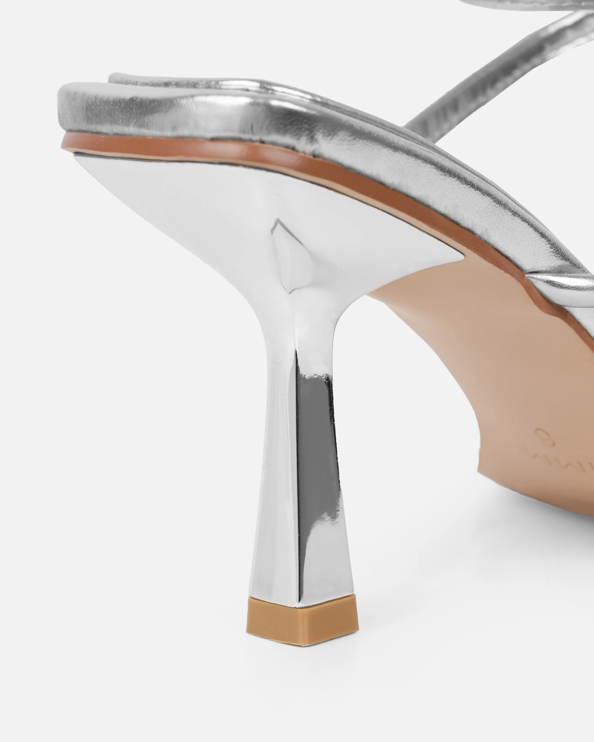 Alisa Silver Metallic Spiral Mid Heeled Sandals - Image 3