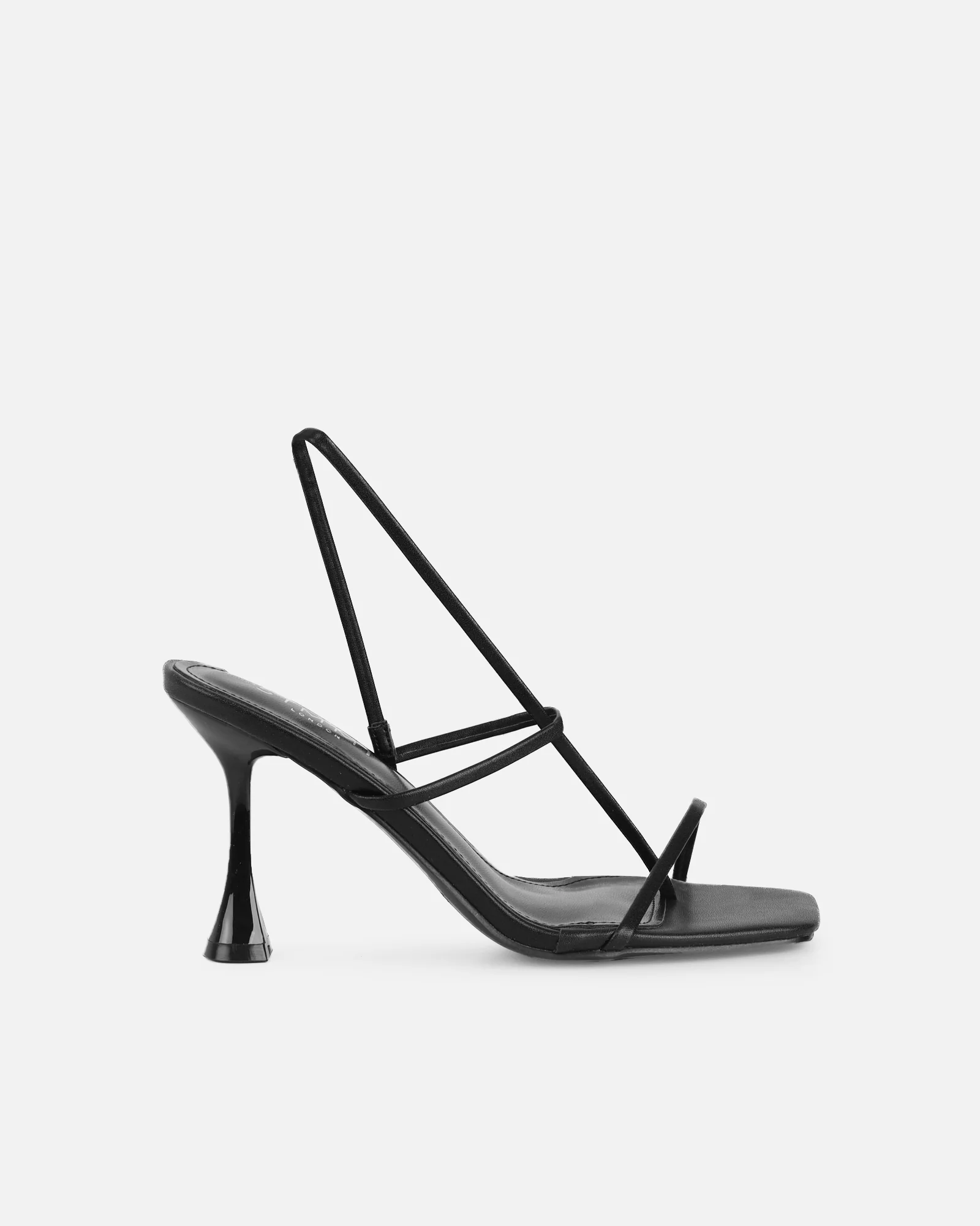 Allegra Black Strappy Heeled Sandals - Image 2