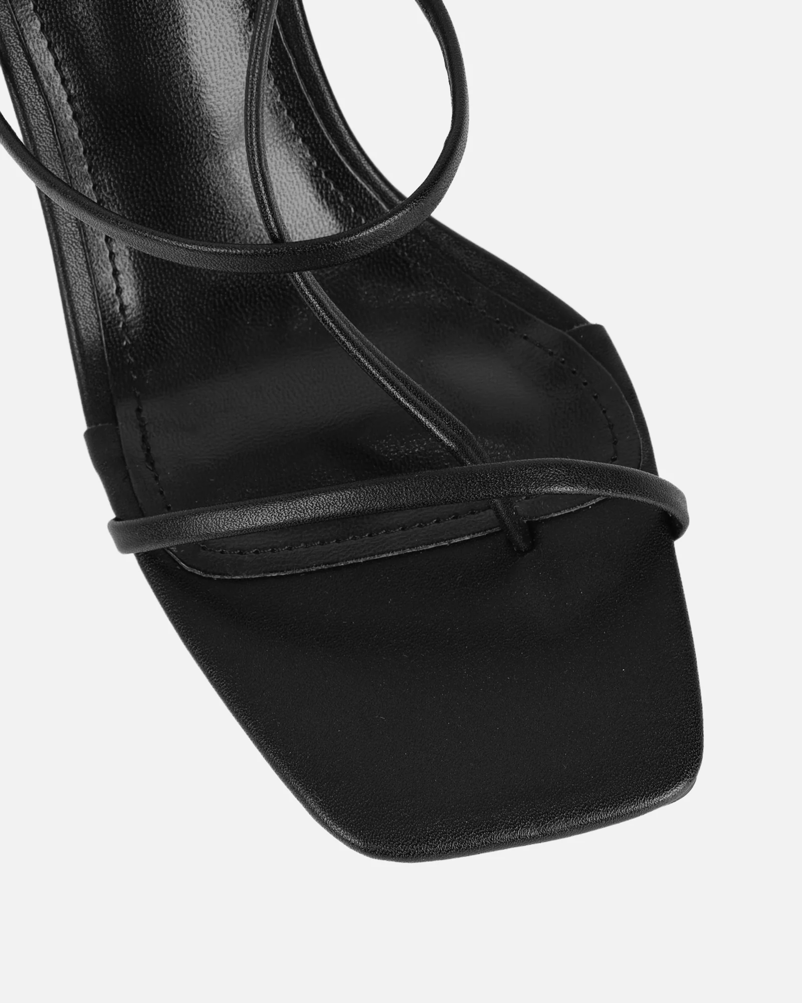 Allegra Black Strappy Heeled Sandals - Image 3