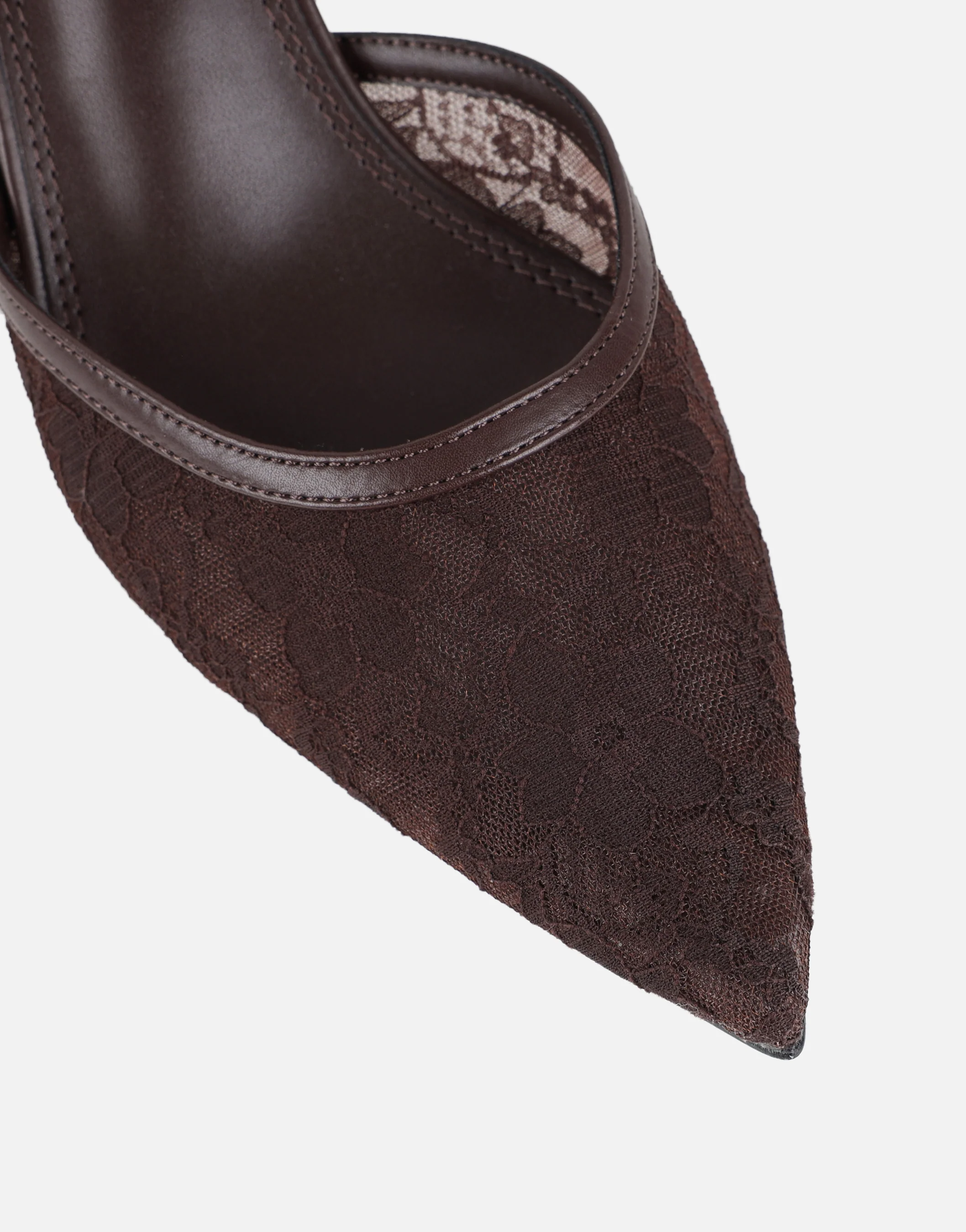 Amalfi Chocolate Lace Kitten Heels - Image 4