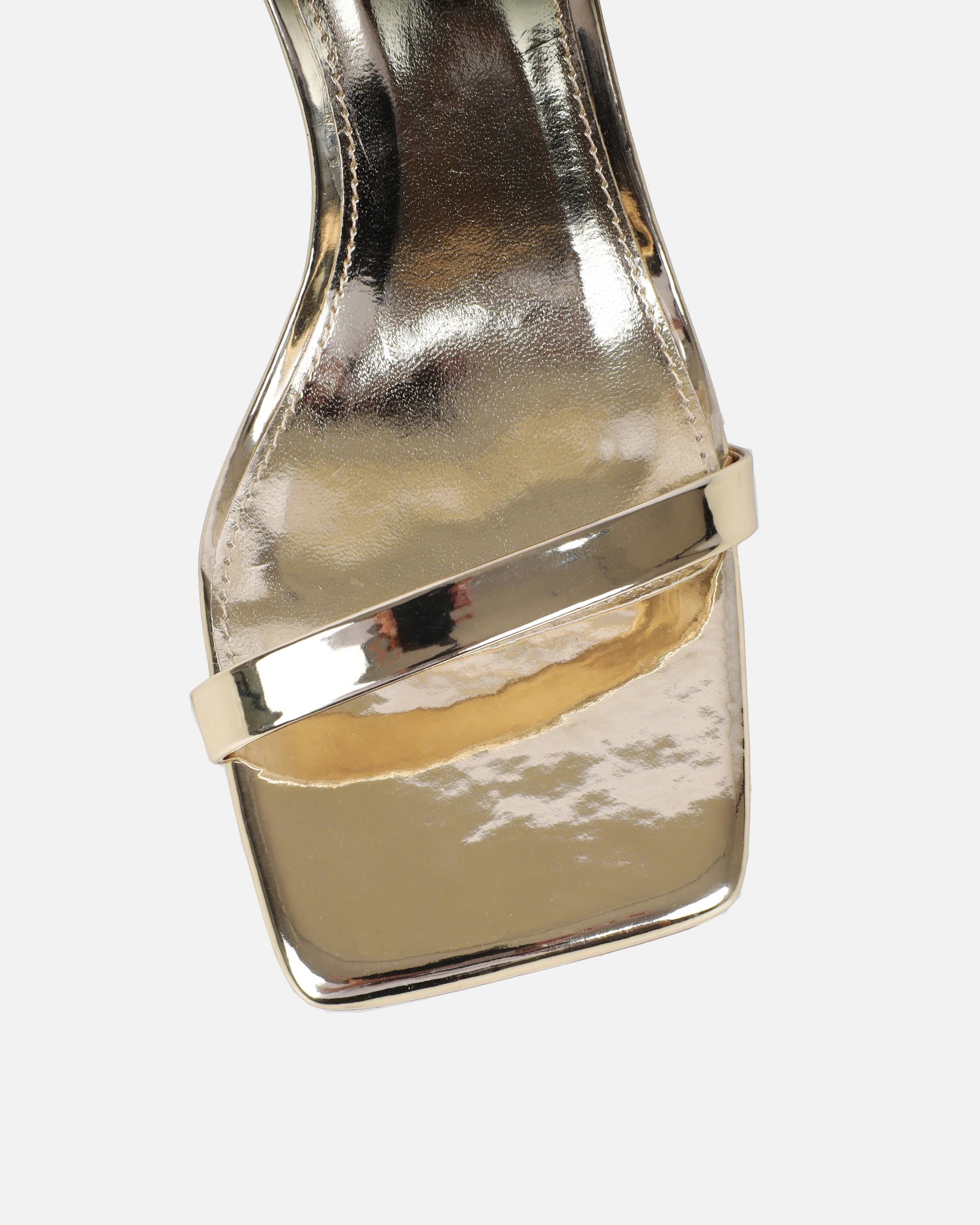 Amor Gold Mirror Diamante Spiral Sandals - Image 4