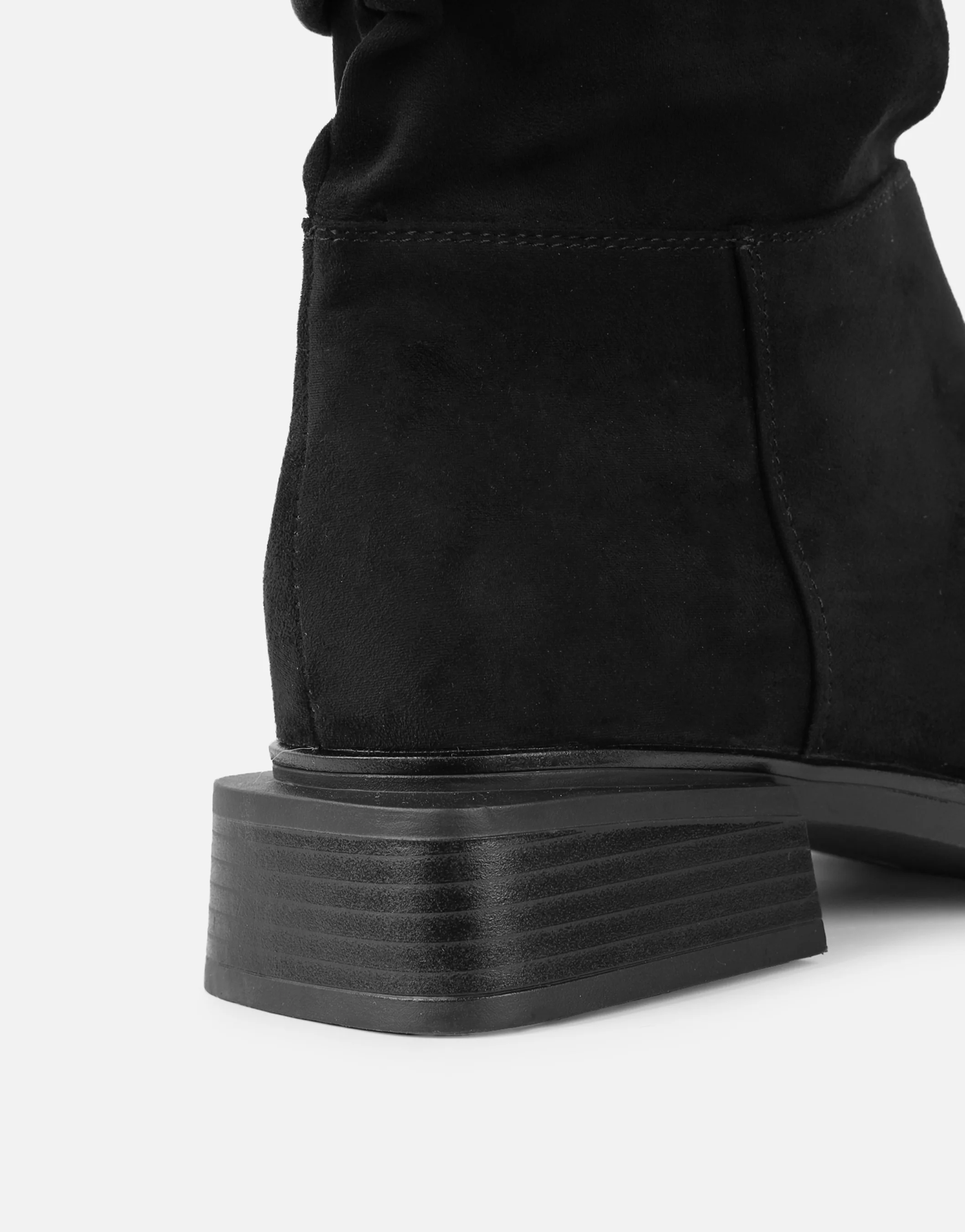 Amrose Black Suede Ruched Heeled Boots - Image 3