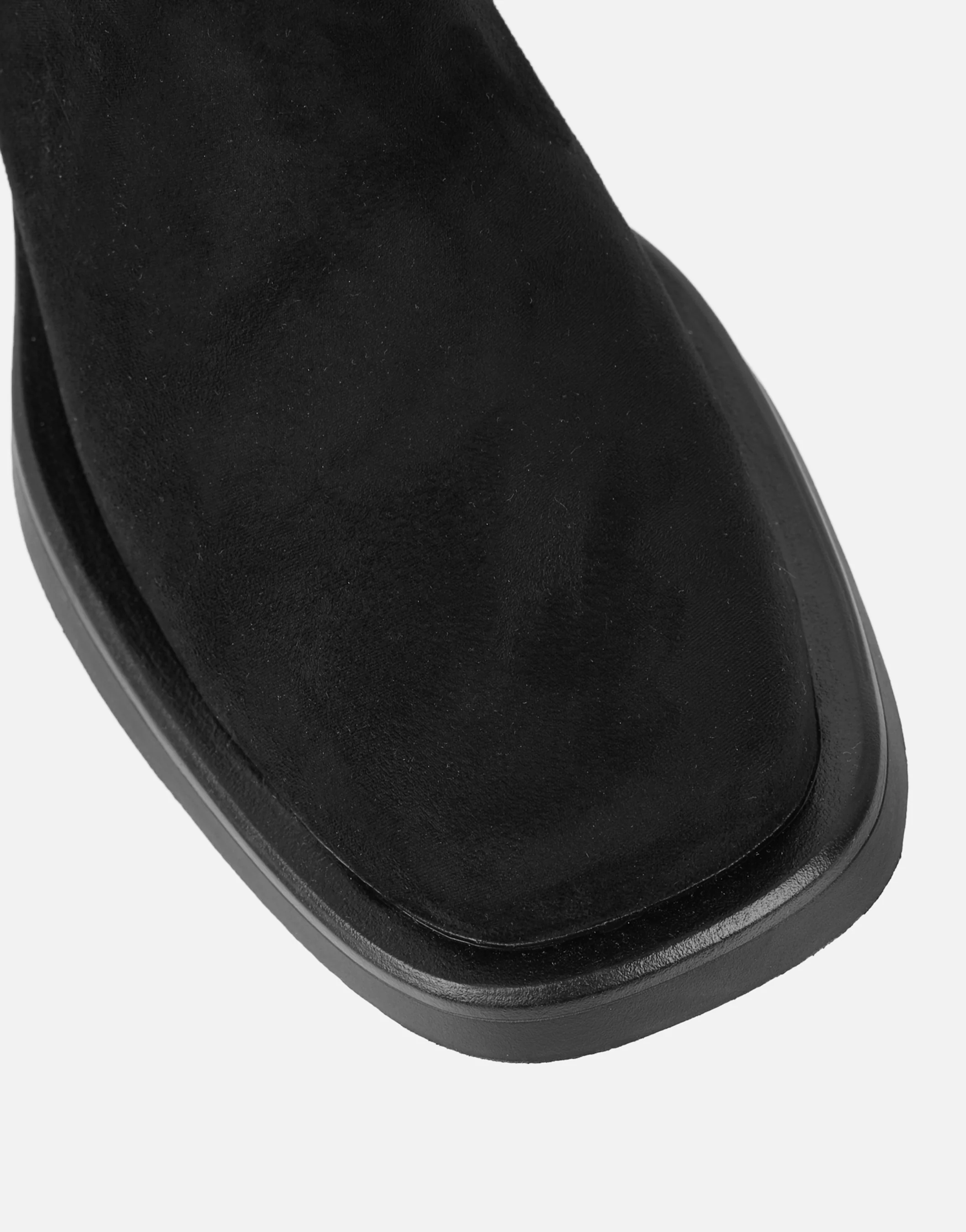 Amrose Black Suede Ruched Heeled Boots - Image 4