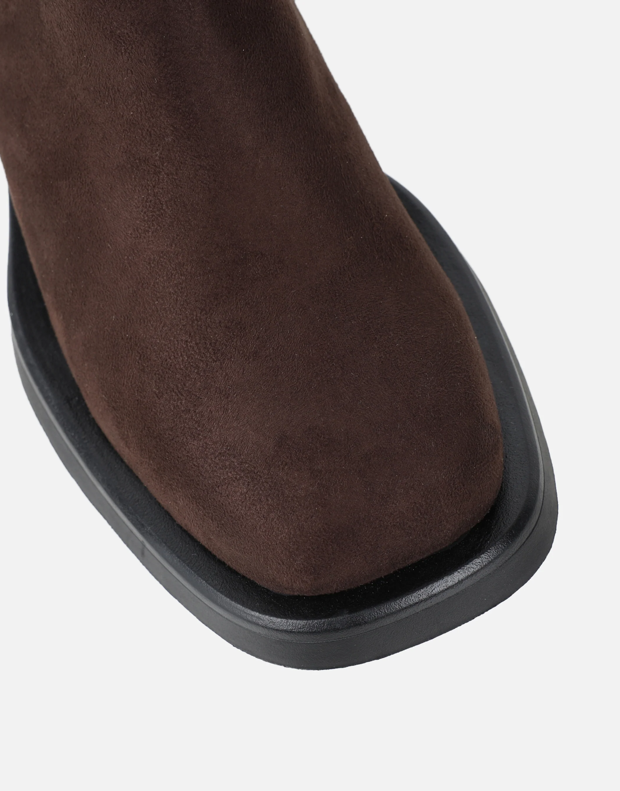 Amrose Brown Suede Ruched Heeled Boots - Image 4