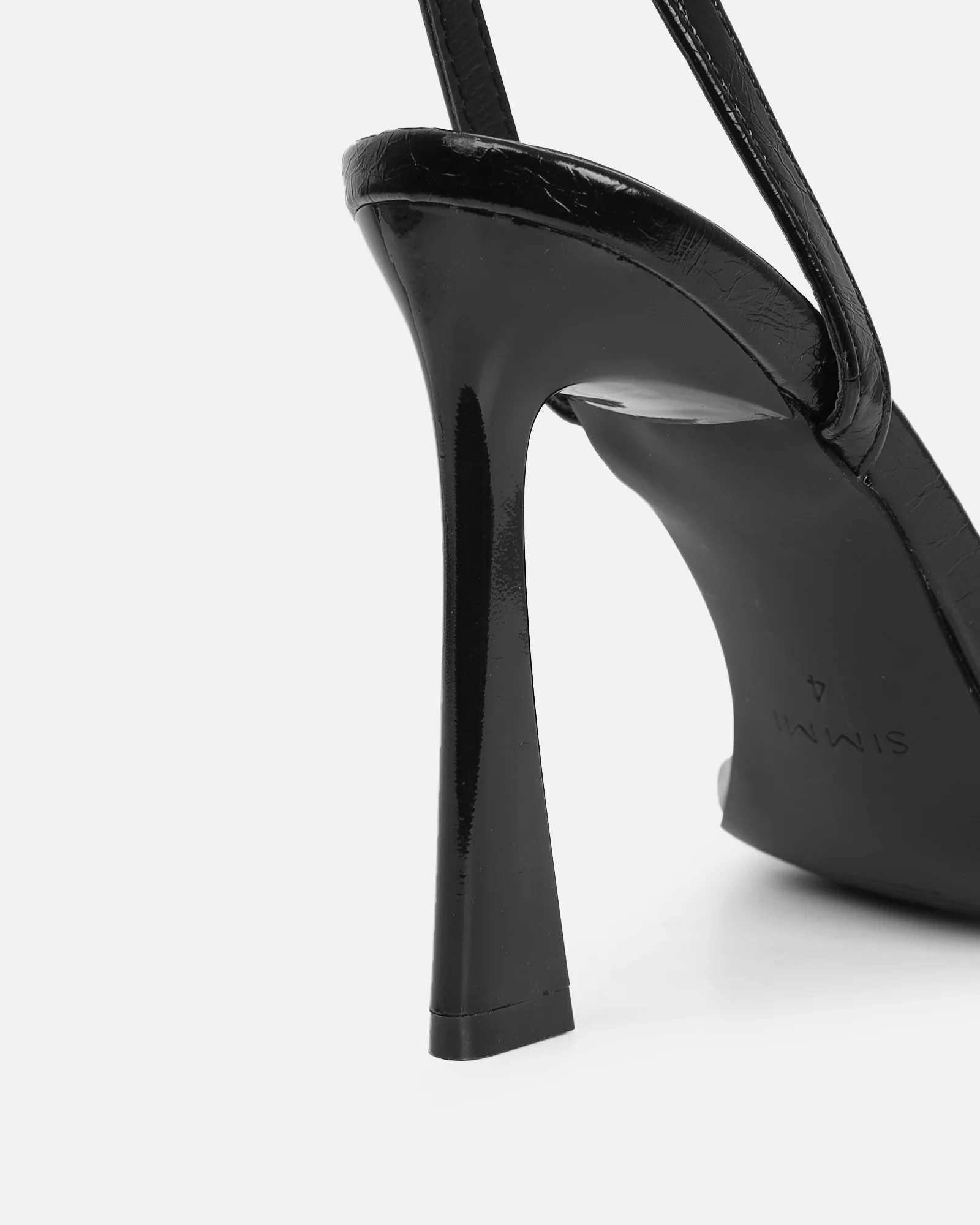 Anesca Black Shine Heeled Sandals - Image 3