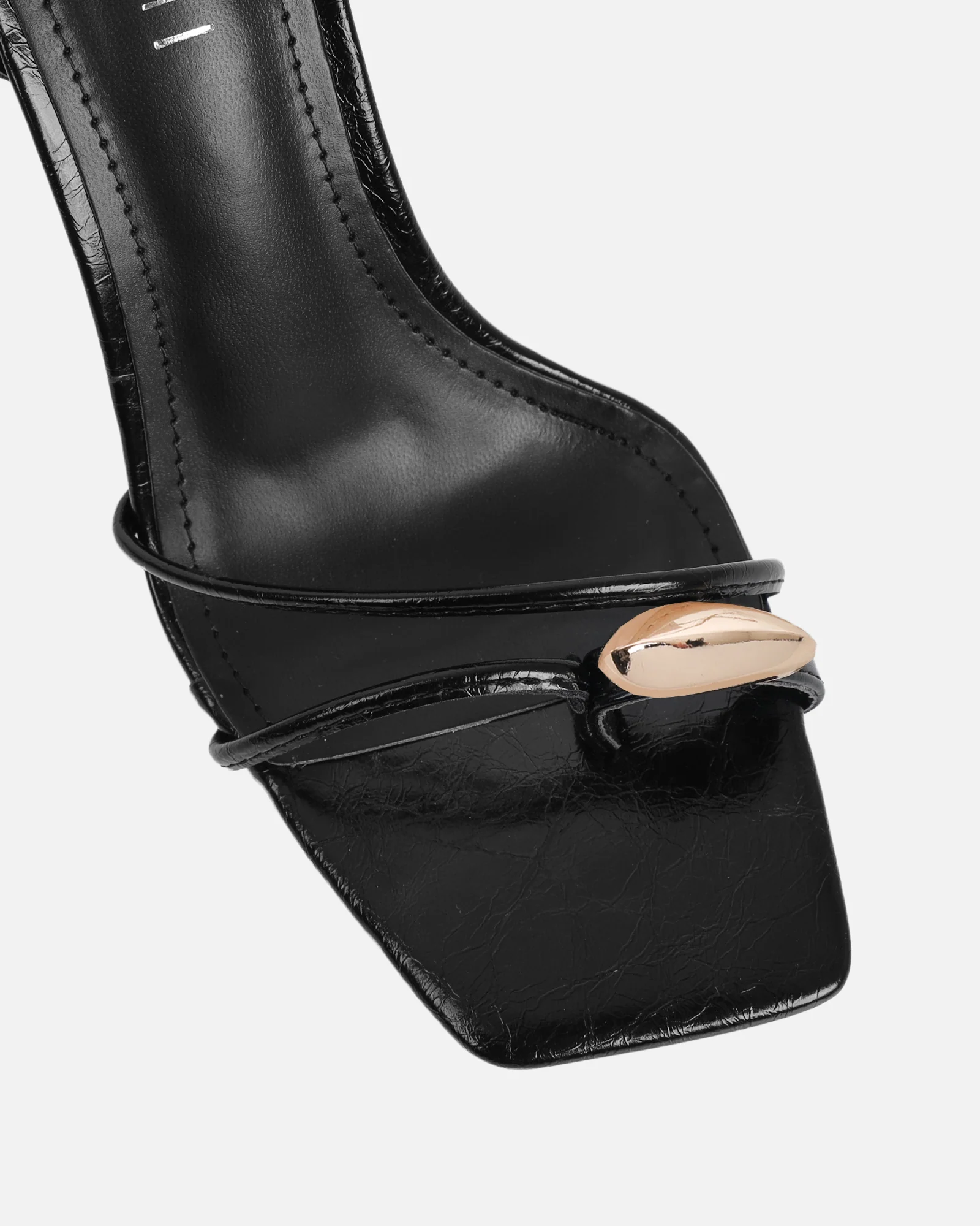 Anesca Black Shine Heeled Sandals - Image 4