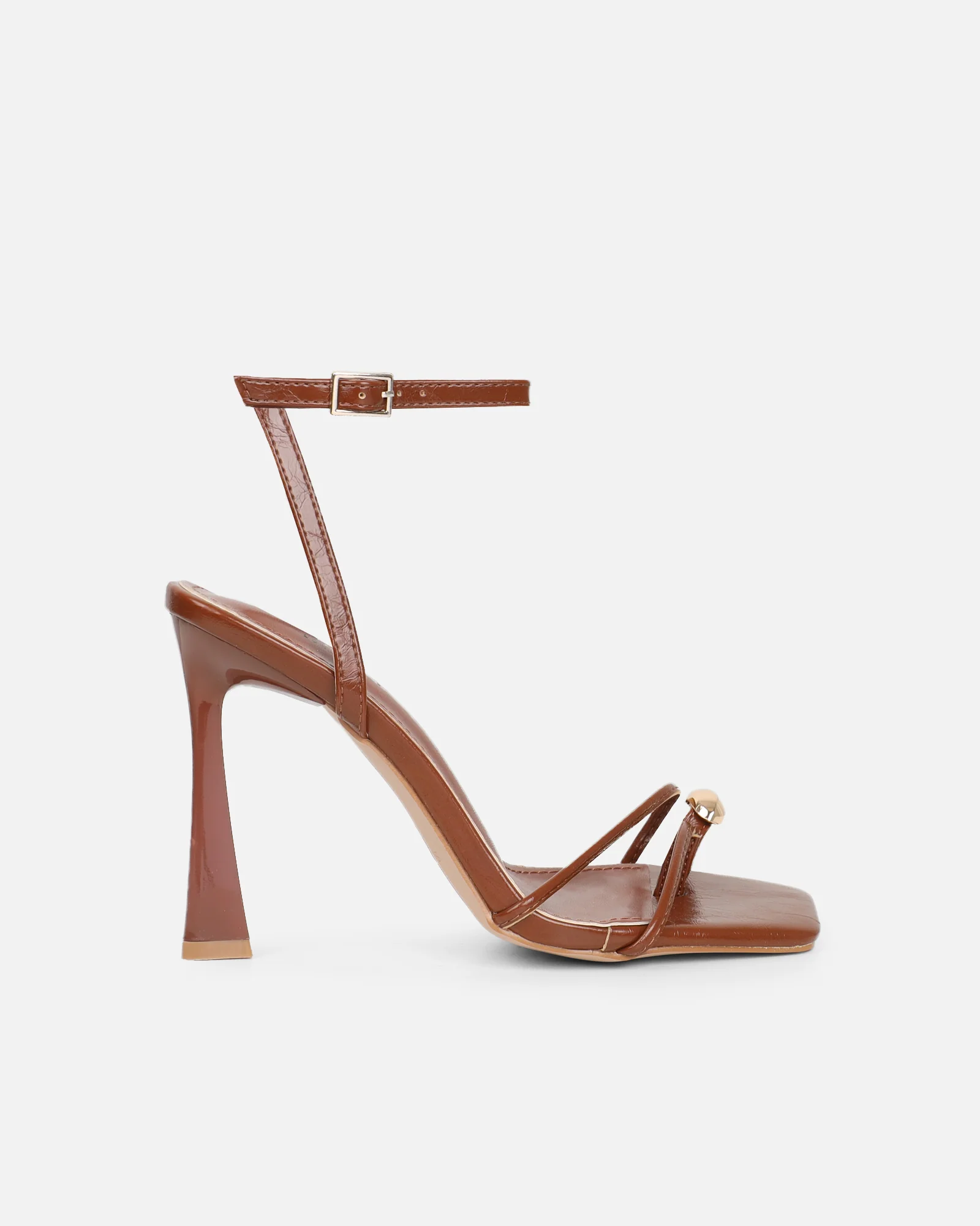 Anesca Tan Shine Heeled Sandals - Image 2